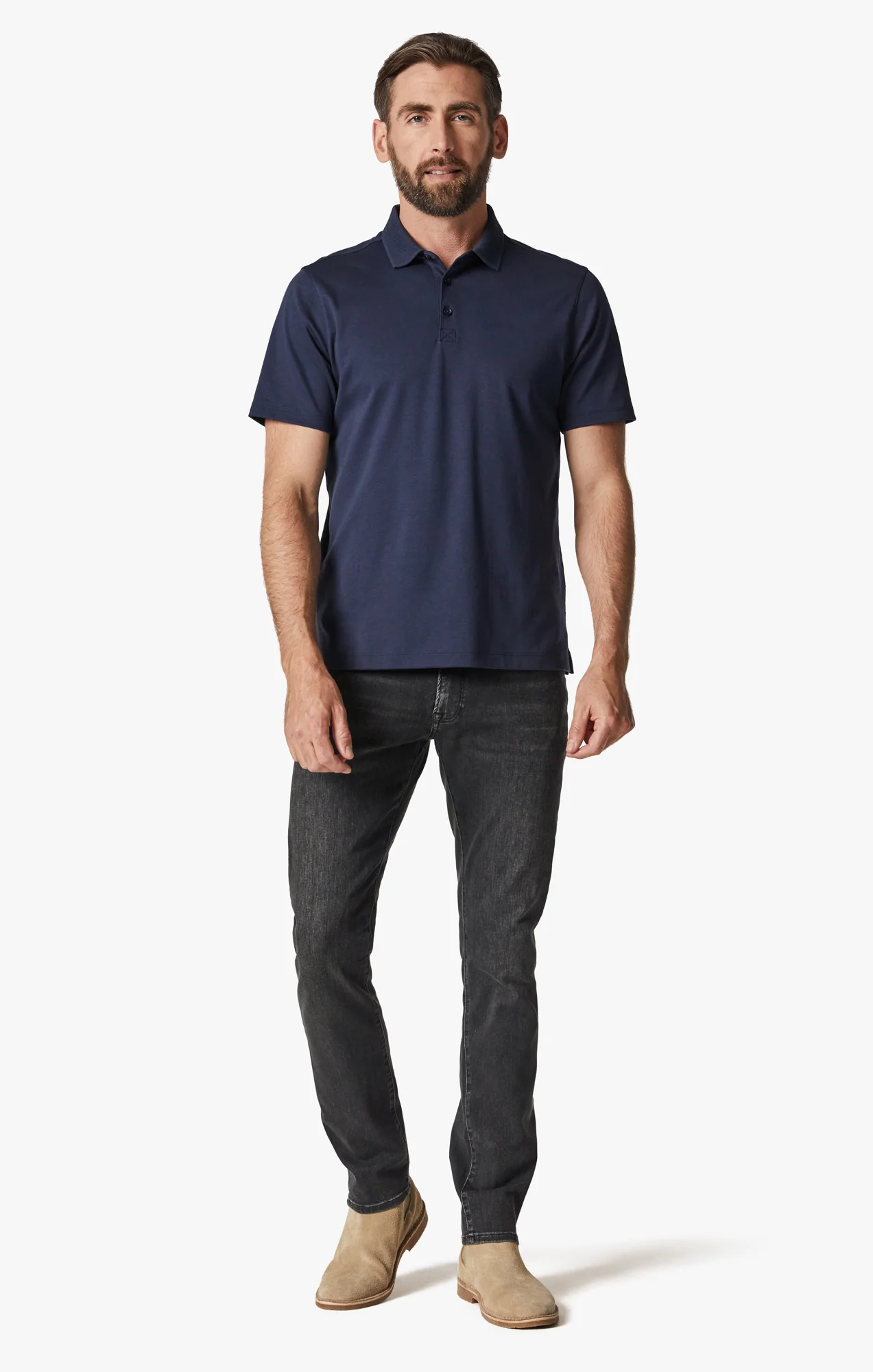Polo T-Shirt In Navy - Image 4