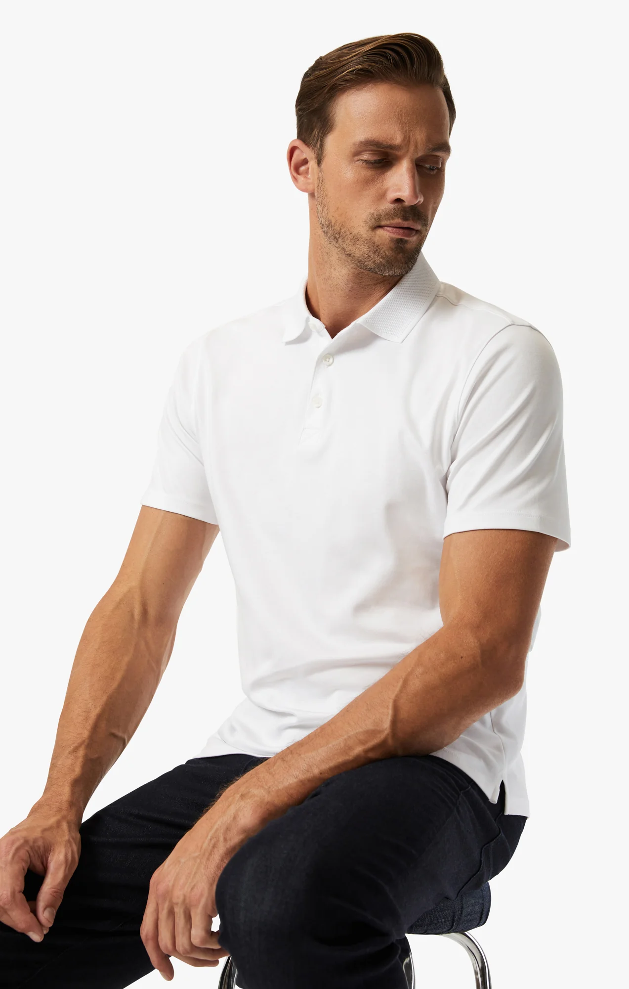 Polo T-Shirt In White - Image 8