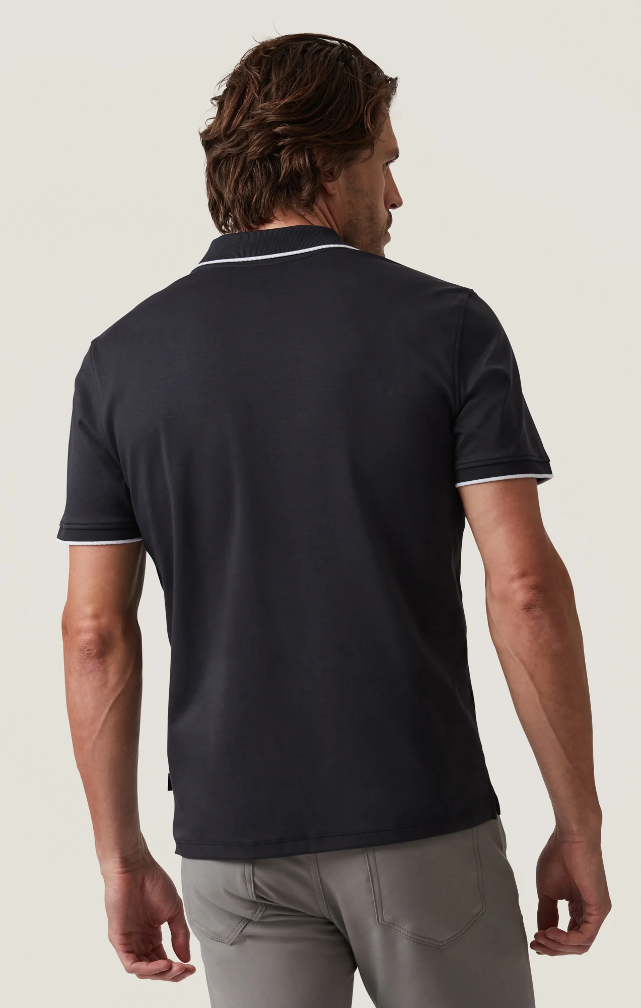 Riviera Polo Shirt in Black - Image 3