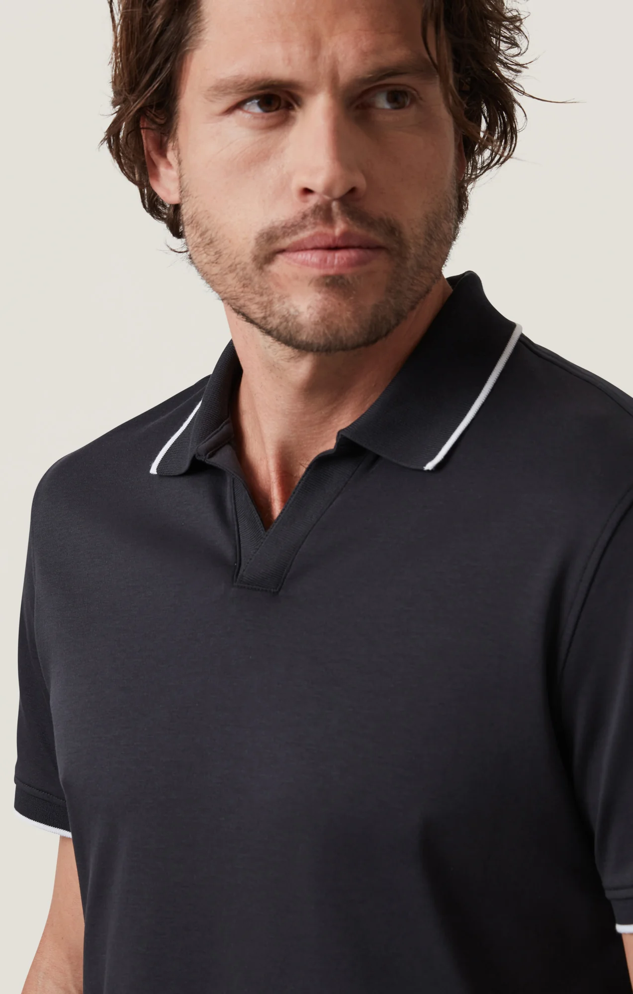 Riviera Polo Shirt in Black - Image 5