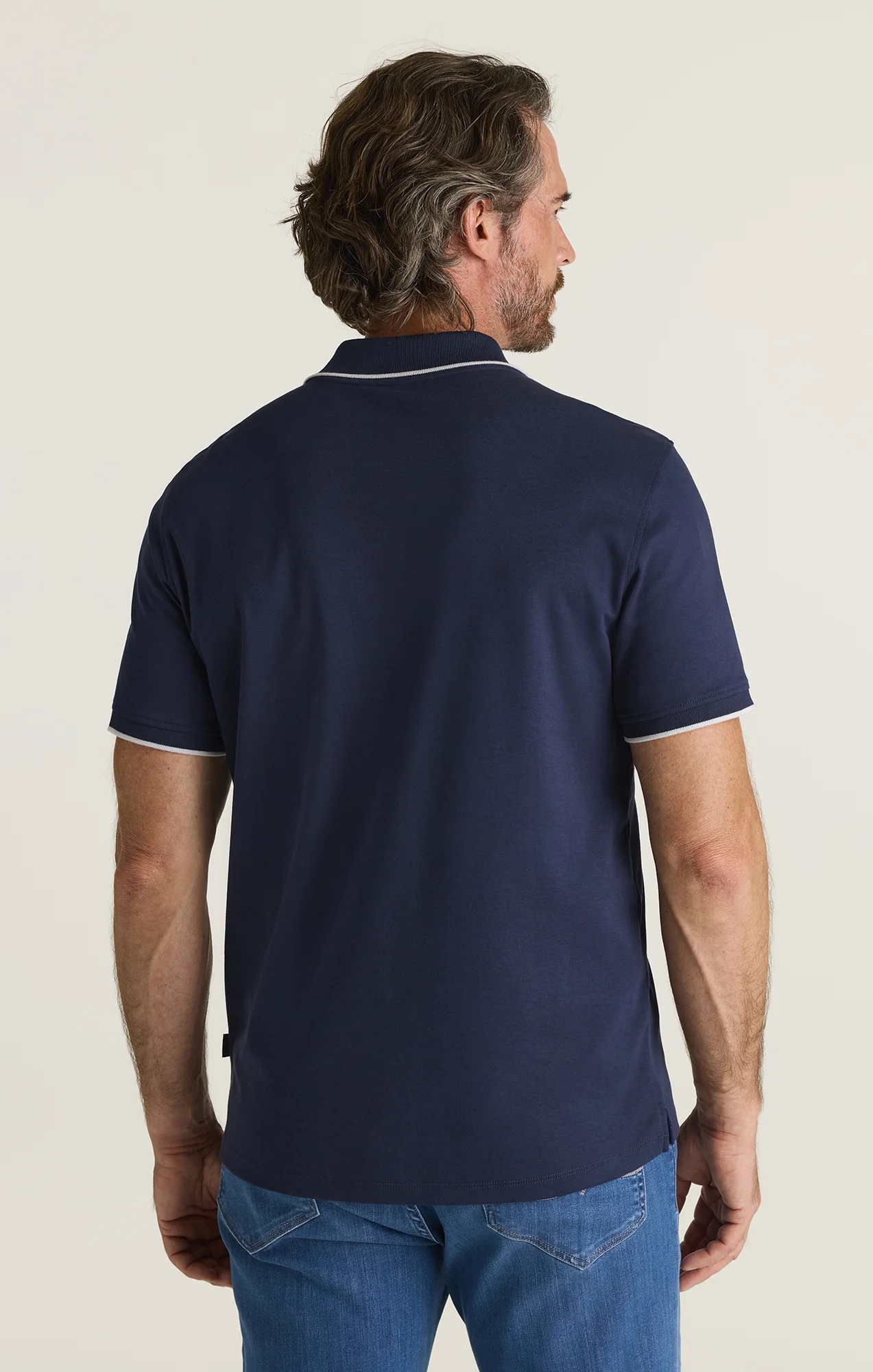 Riviera Polo Shirt in Navy - Image 4