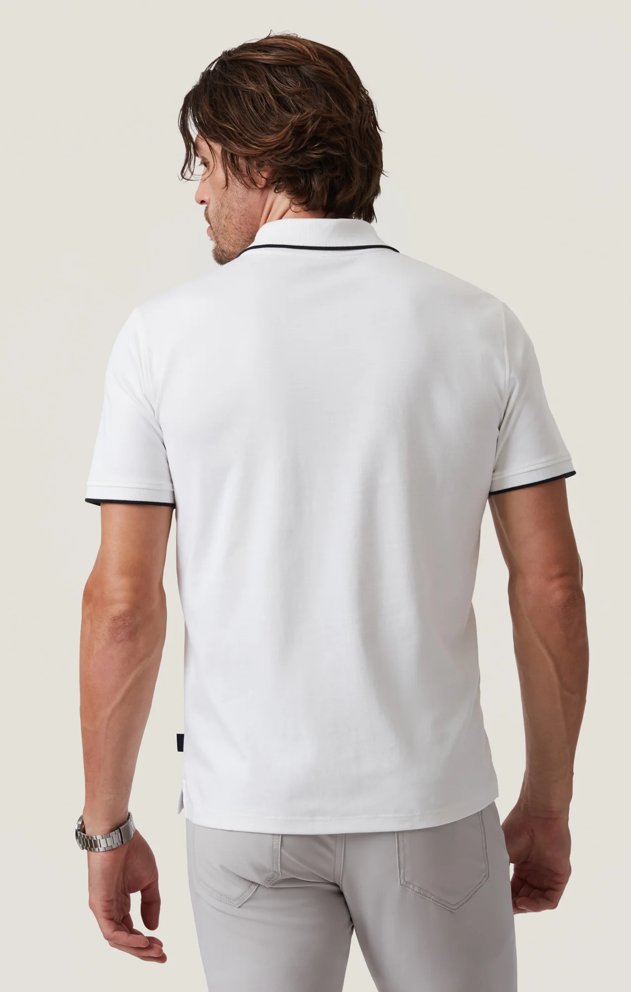 Riviera Polo Shirt in White - Image 3