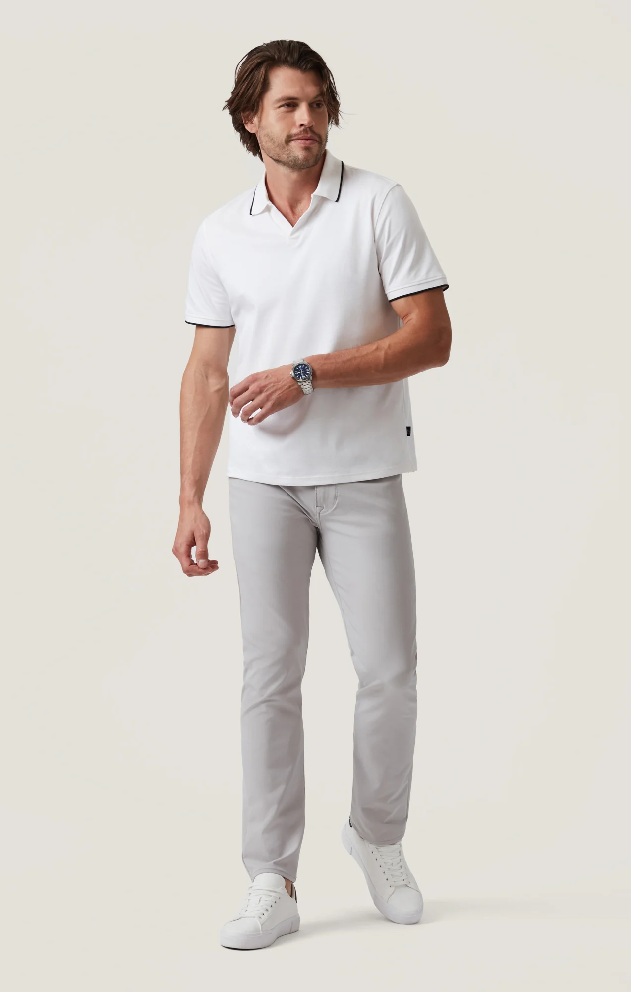 Riviera Polo Shirt in White - Image 4