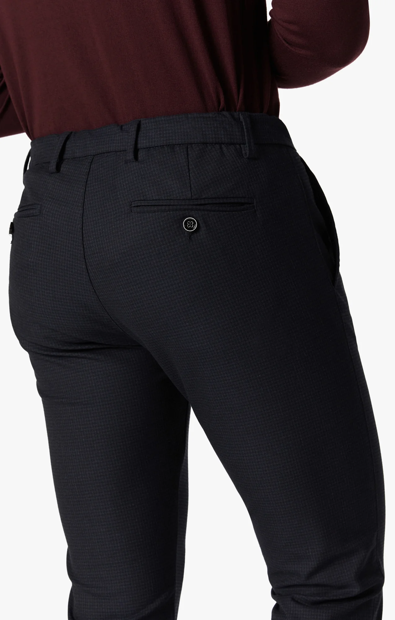 Seville Elastic Waist Pants In Check Smart Sporty - Image 5