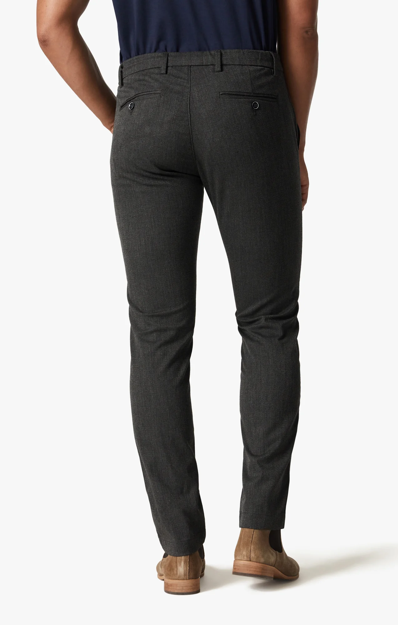 Seville Elastic Waist Pants In Smoke Smart Fancy - Image 4