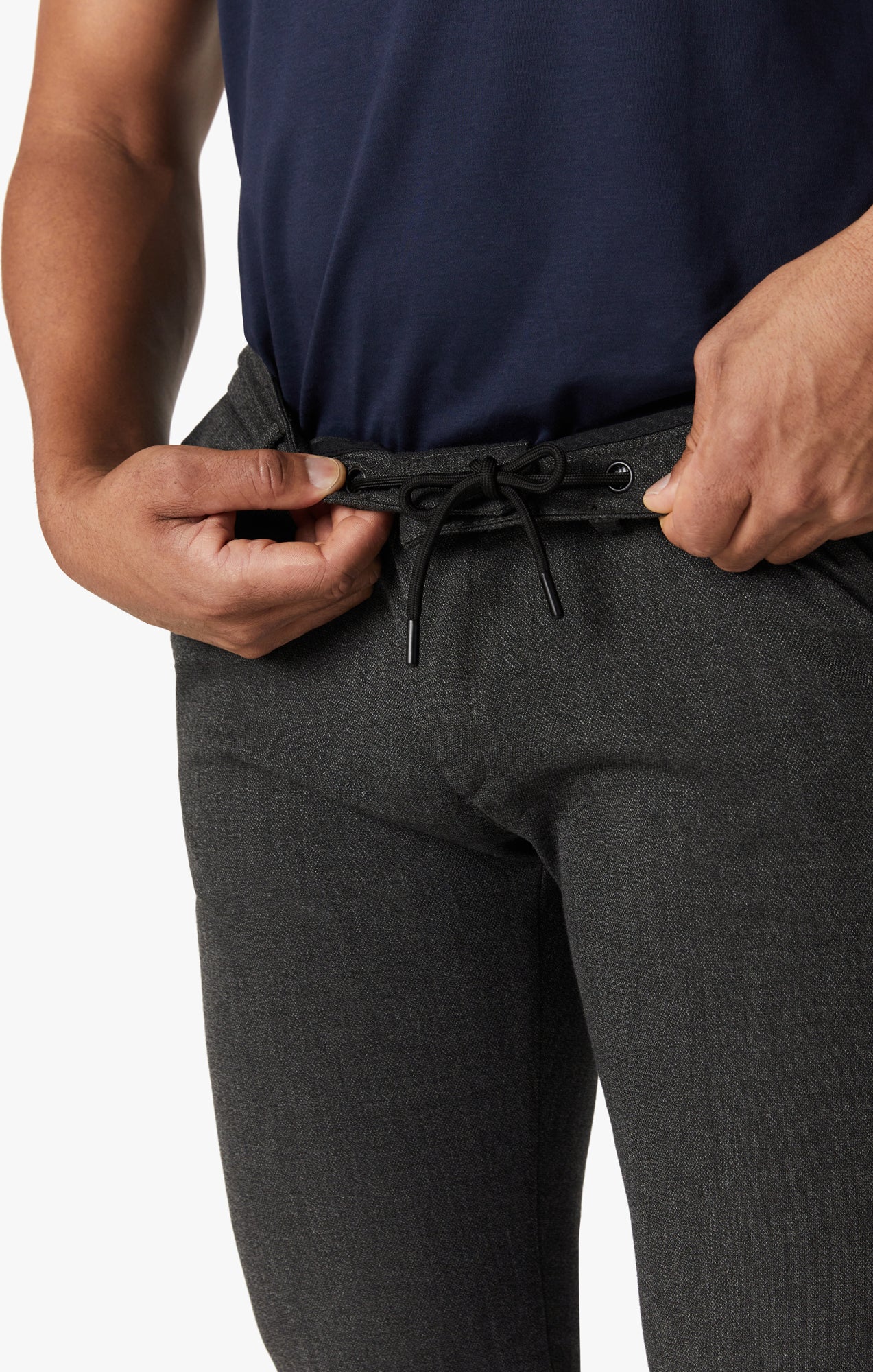 Seville Elastic Waist Pants In Smoke Smart Fancy - Image 5