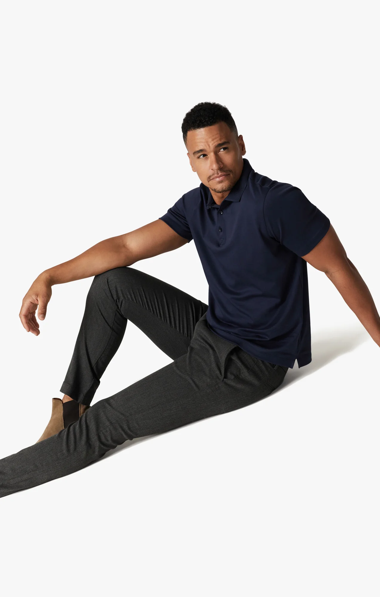 Seville Elastic Waist Pants In Smoke Smart Fancy - Image 7