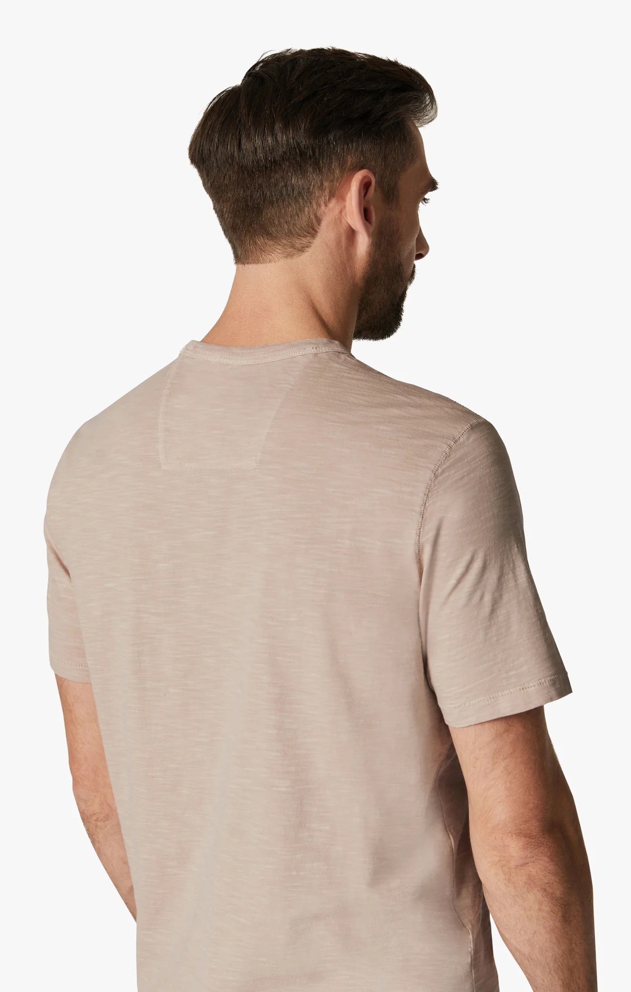 Slub Crew Neck T-Shirt in Aged Pink - Image 5