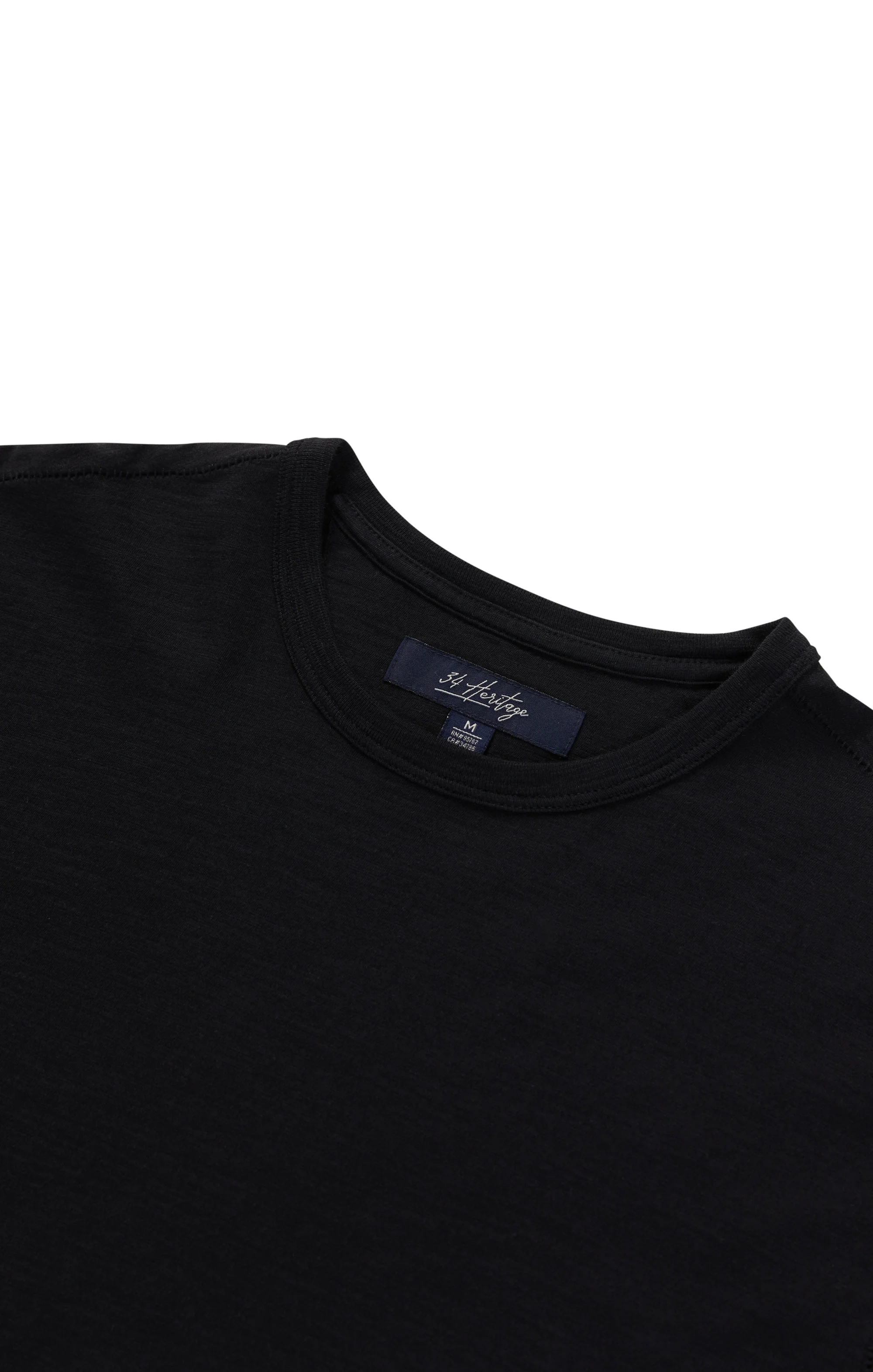 Slub Crew Neck T-Shirt in Black - Image 9