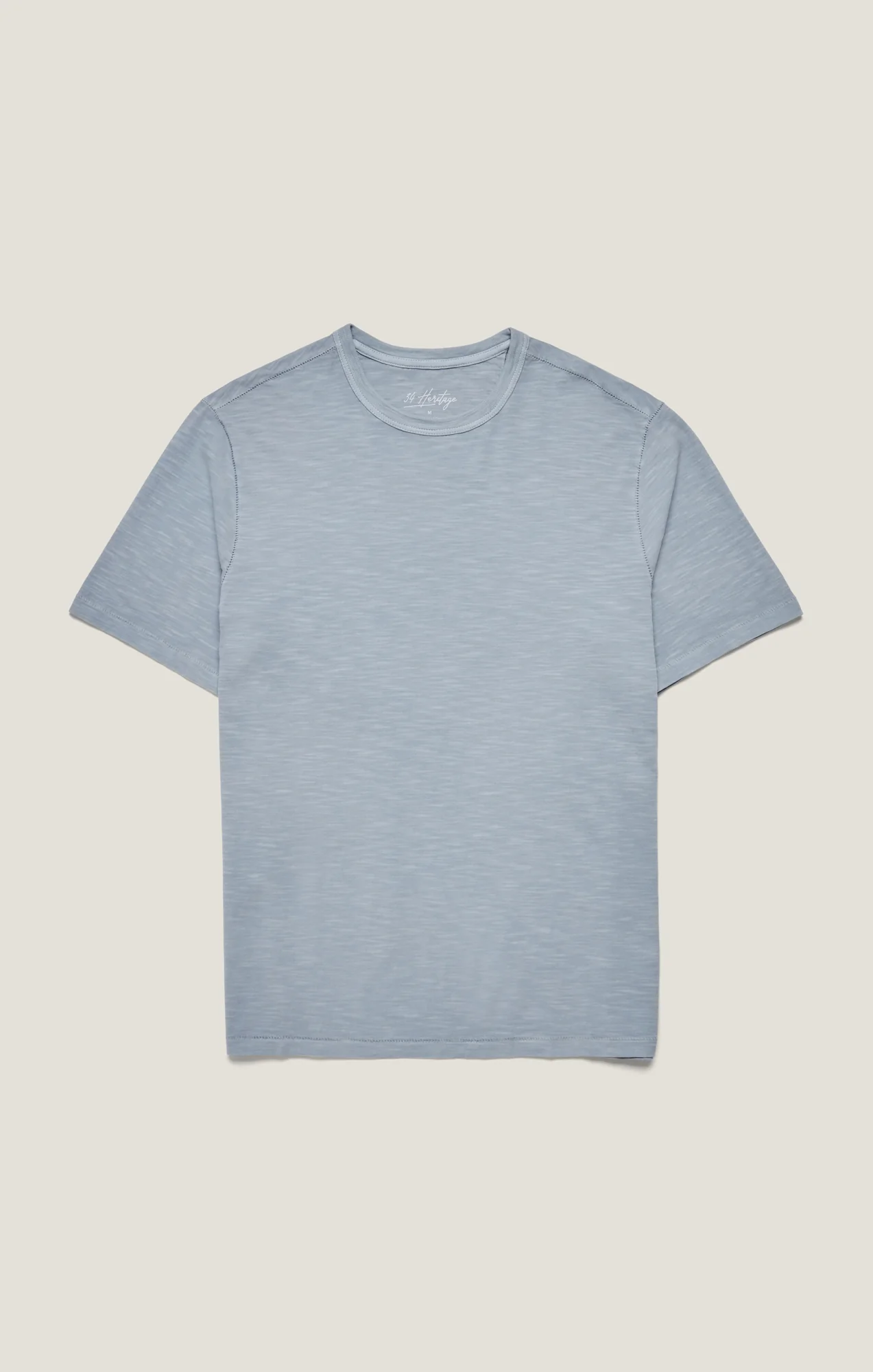 Slub Crew Neck T-Shirt in Blue Fog - Image 11