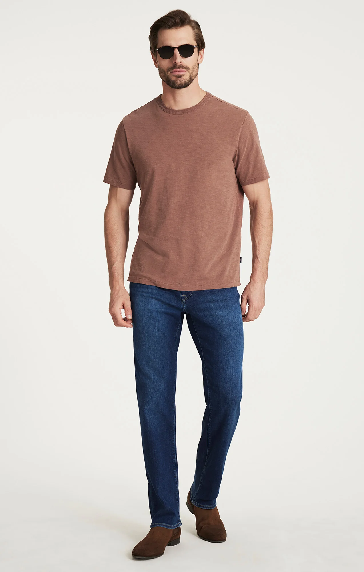 Slub Crew Neck T-Shirt in Cappuccino - Image 3