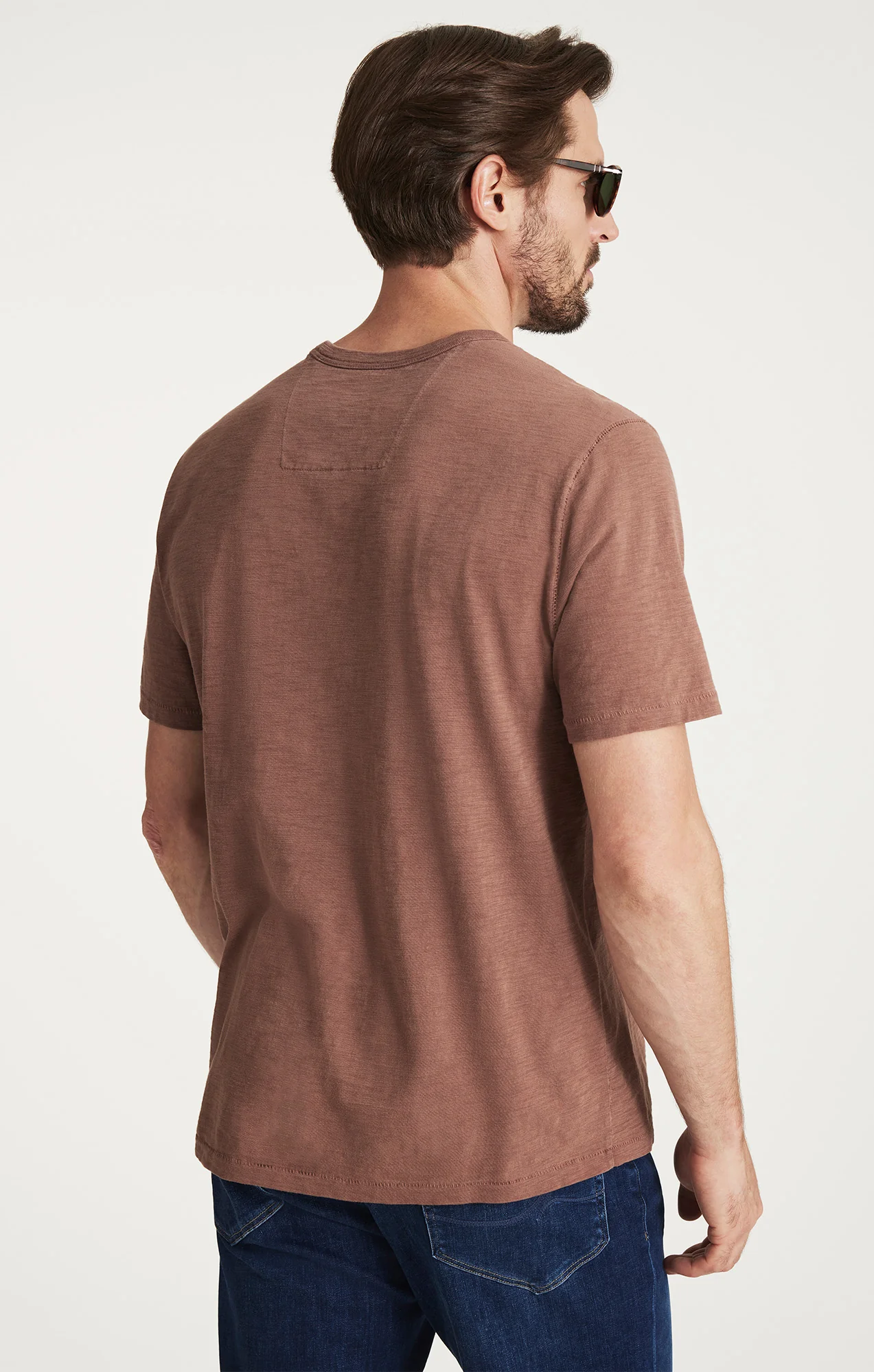 Slub Crew Neck T-Shirt in Cappuccino - Image 4