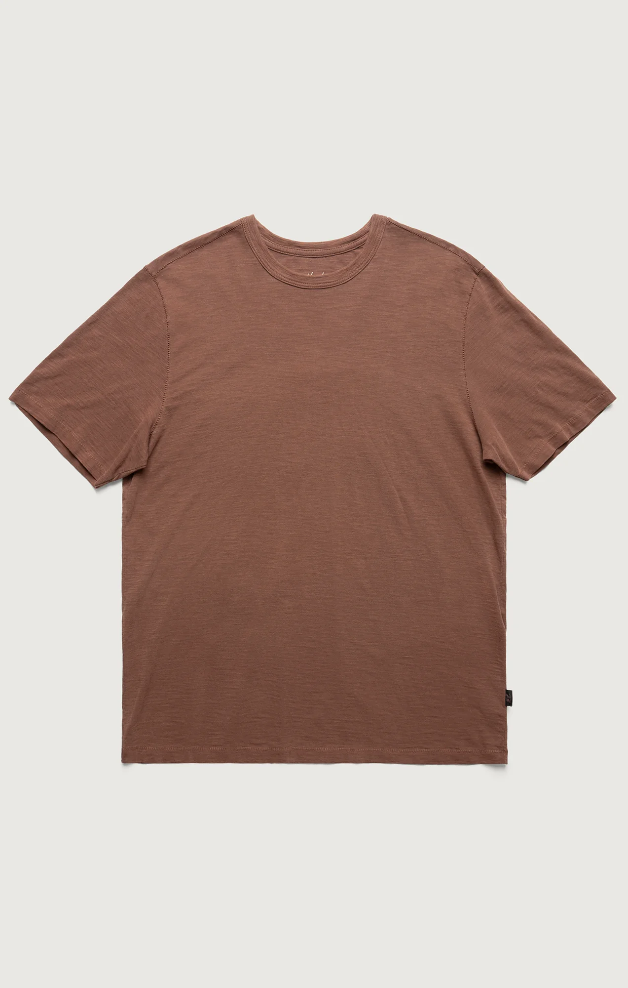 Slub Crew Neck T-Shirt in Cappuccino - Image 6