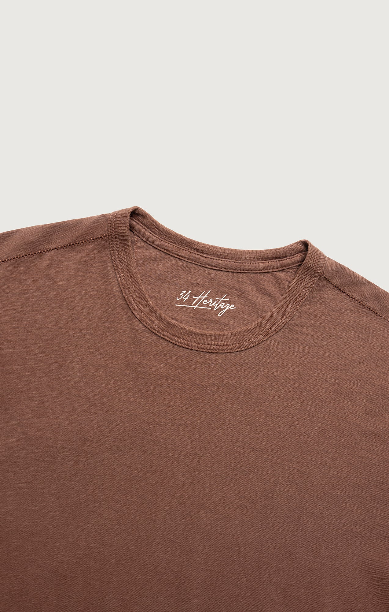 Slub Crew Neck T-Shirt in Cappuccino - Image 7