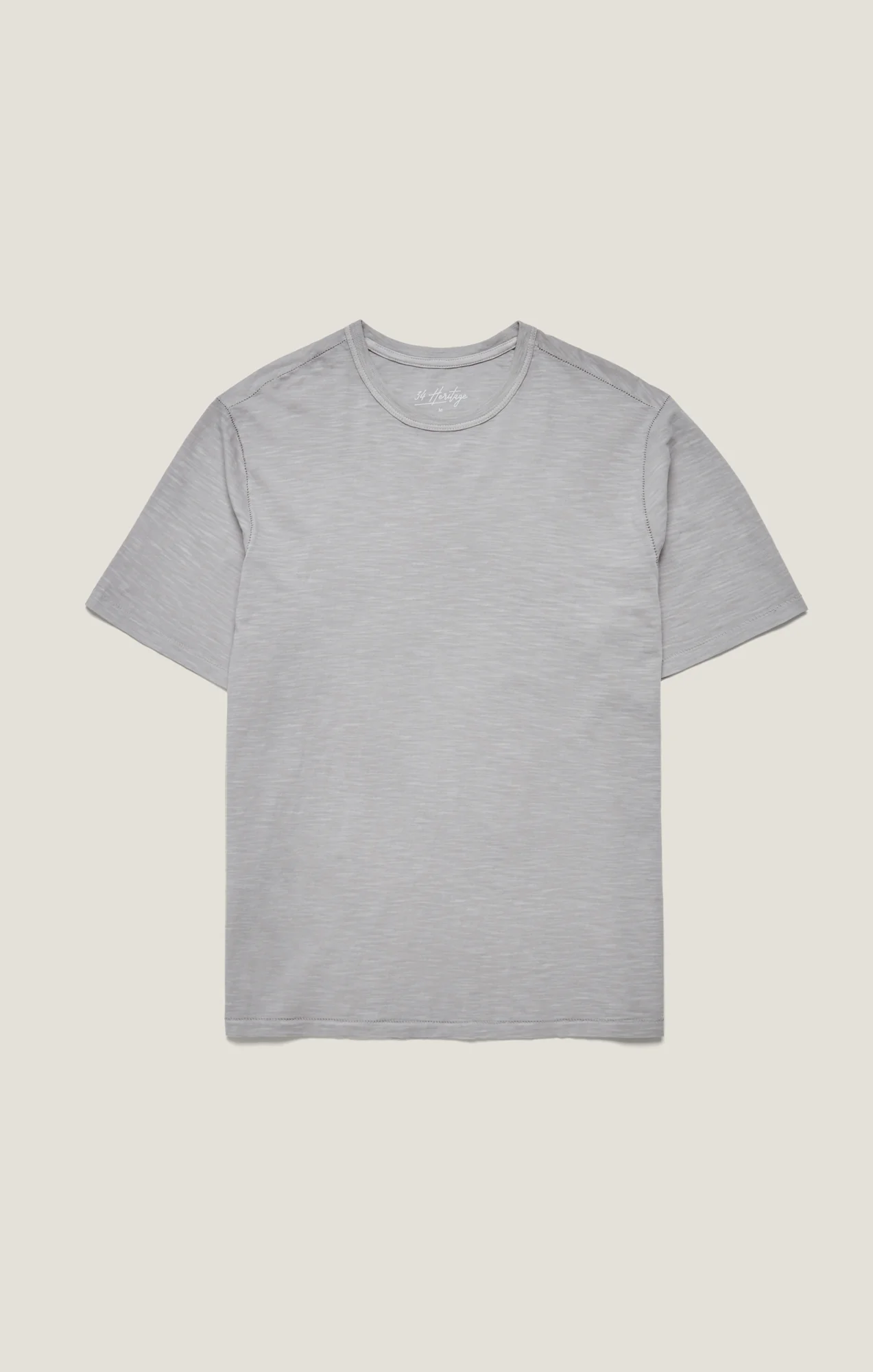 Slub Crew Neck T-Shirt in Chalk - Image 9