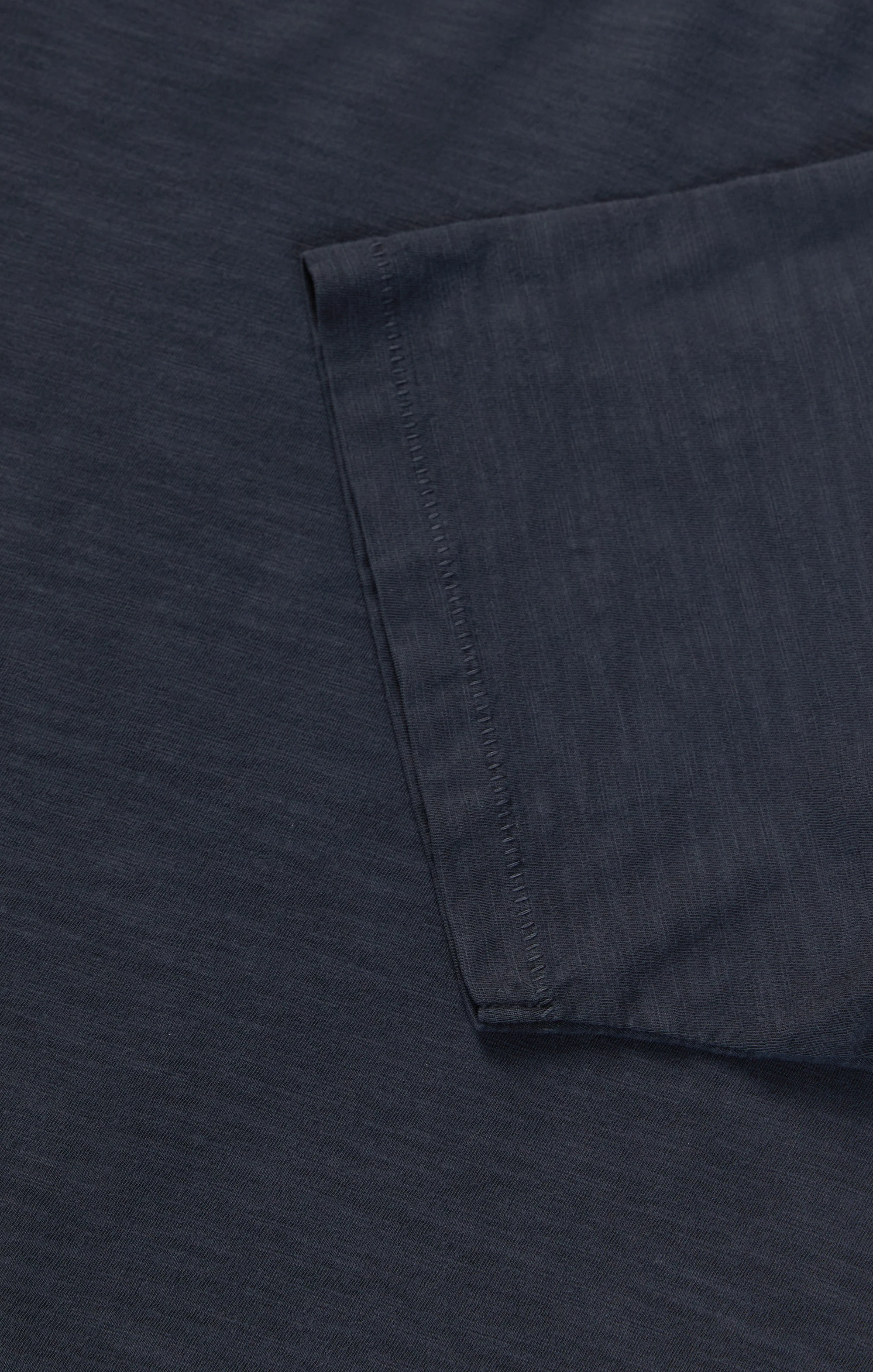 Slub Crew Neck T-Shirt in Dark Navy - Image 10