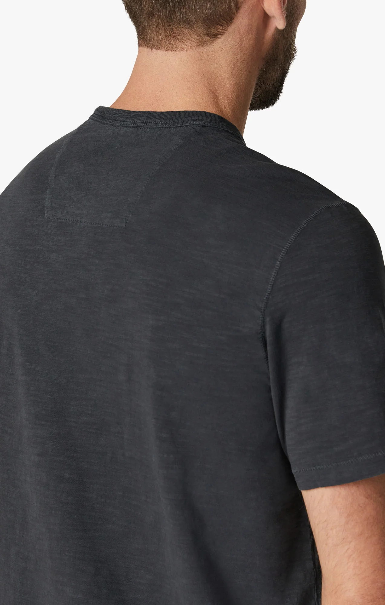 Slub Crew Neck T-Shirt in Dark Navy - Image 5
