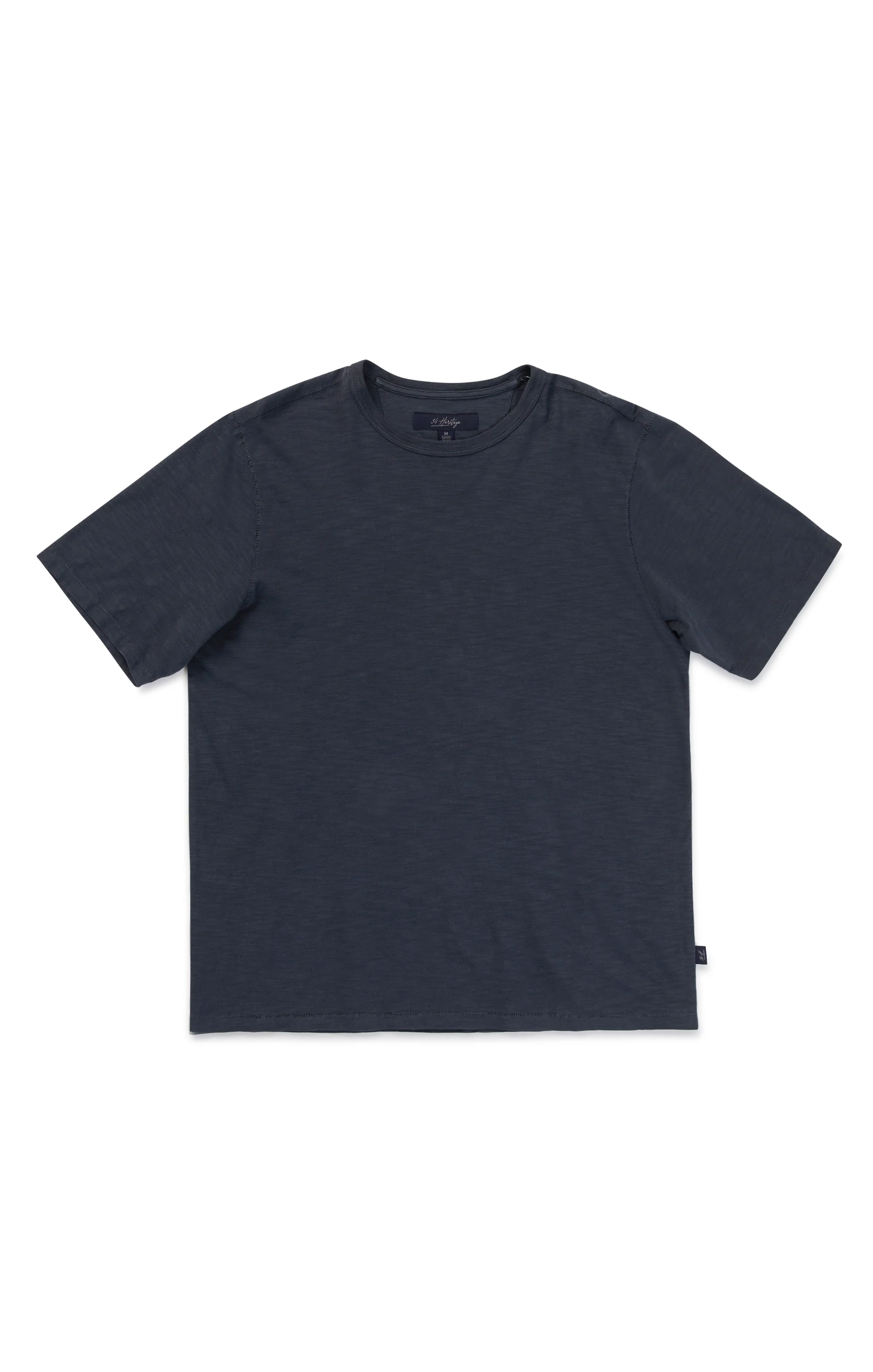 Slub Crew Neck T-Shirt in Dark Navy - Image 8