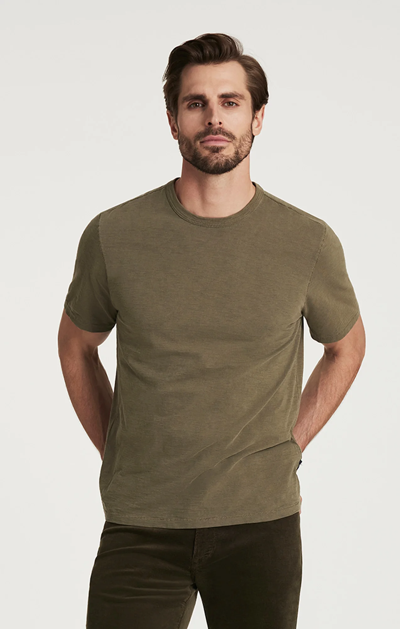 Slub Crew Neck T-Shirt in Kalamata - Image 2