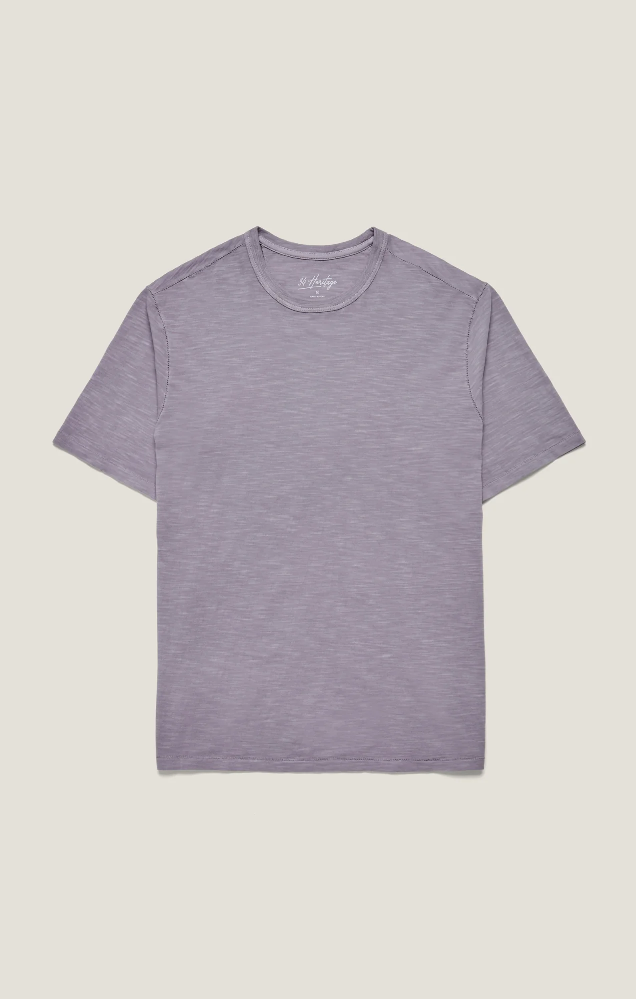 Slub Crew Neck T-Shirt in Lilac Dust - Image 11