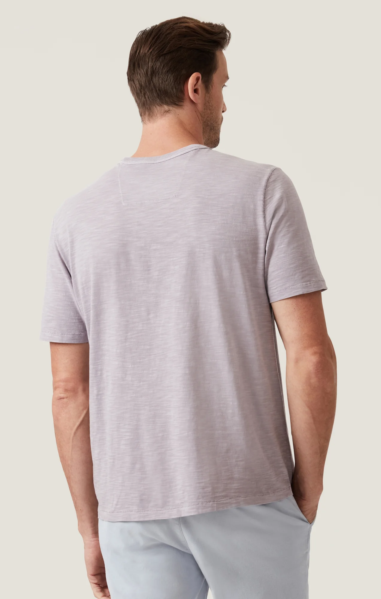 Slub Crew Neck T-Shirt in Lilac Dust - Image 3