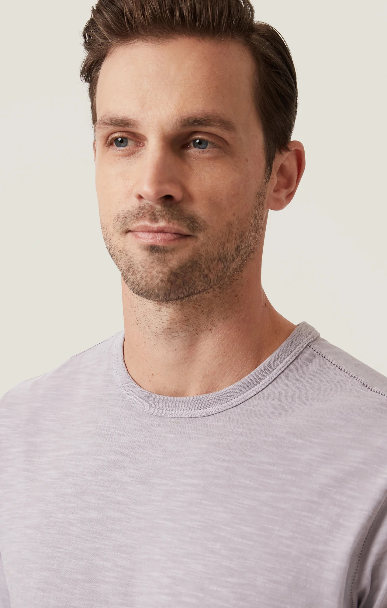 Slub Crew Neck T-Shirt in Lilac Dust - Image 6