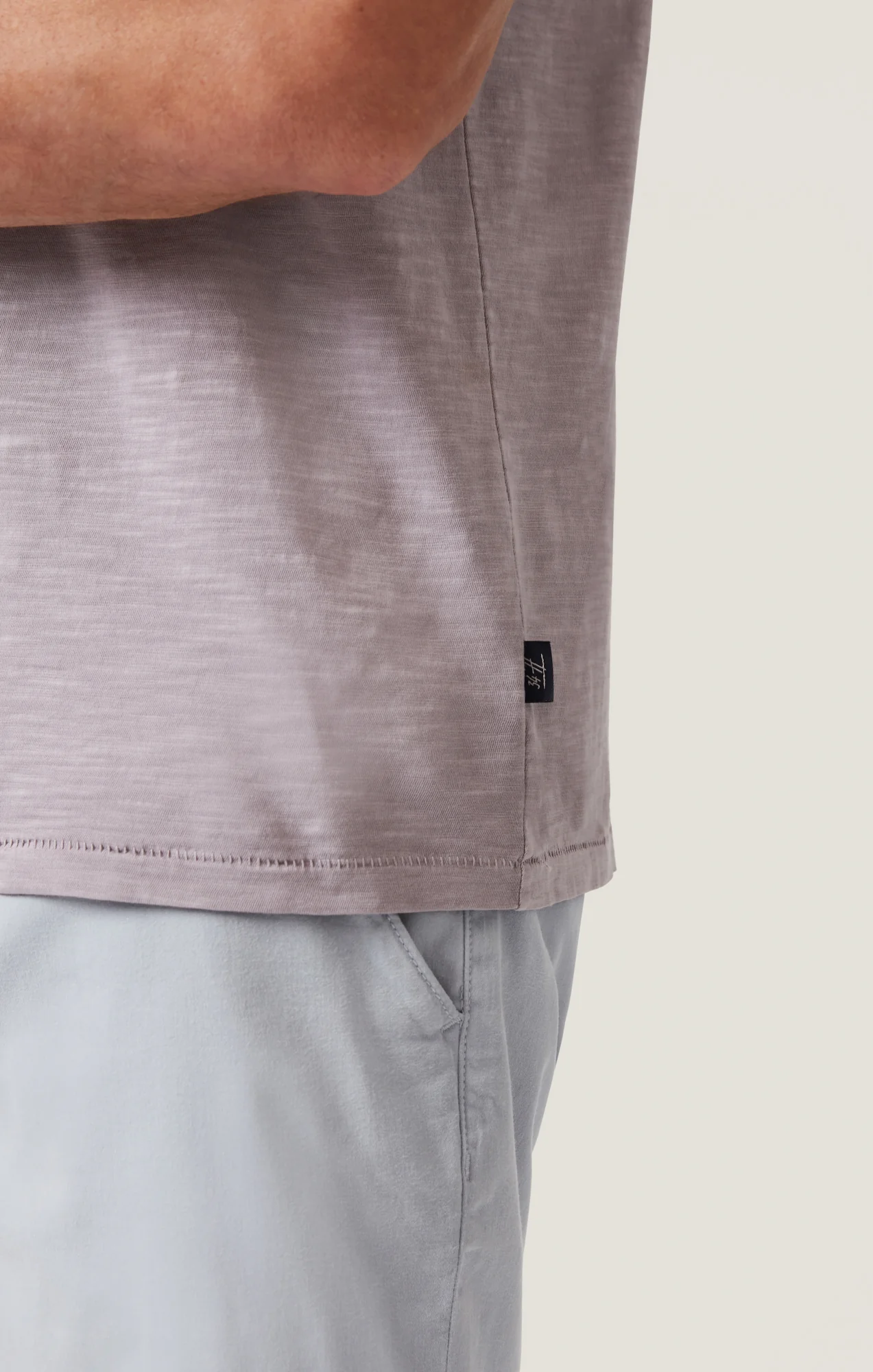 Slub Crew Neck T-Shirt in Lilac Dust - Image 7