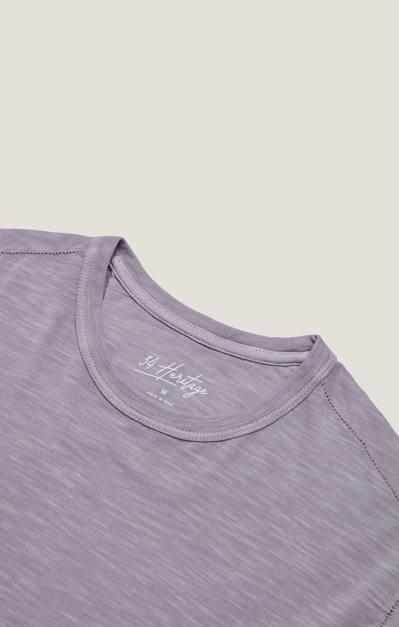 Slub Crew Neck T-Shirt in Lilac Dust - Image 9