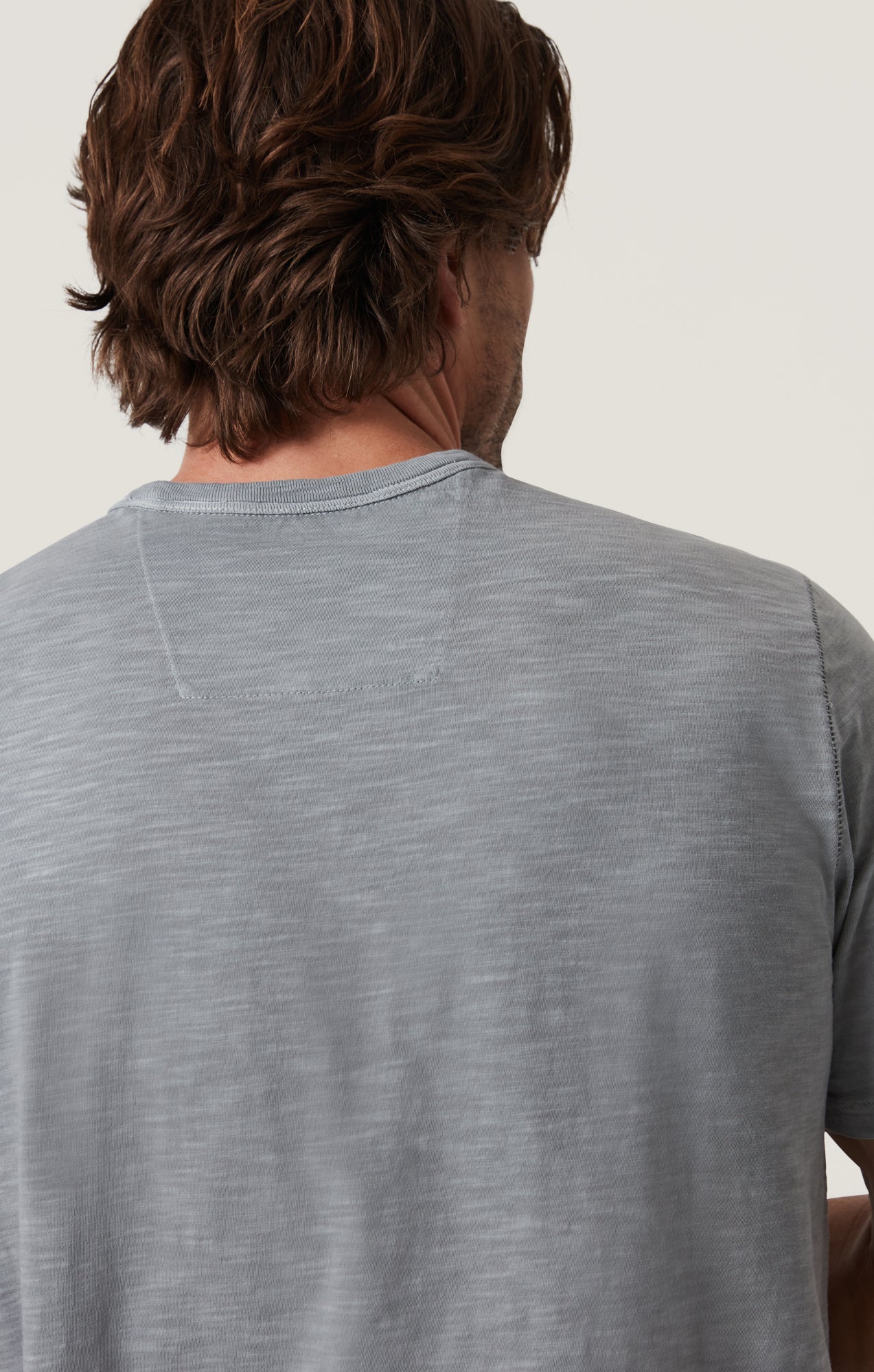 Slub Crew Neck T-Shirt in Monument Grey - Image 5