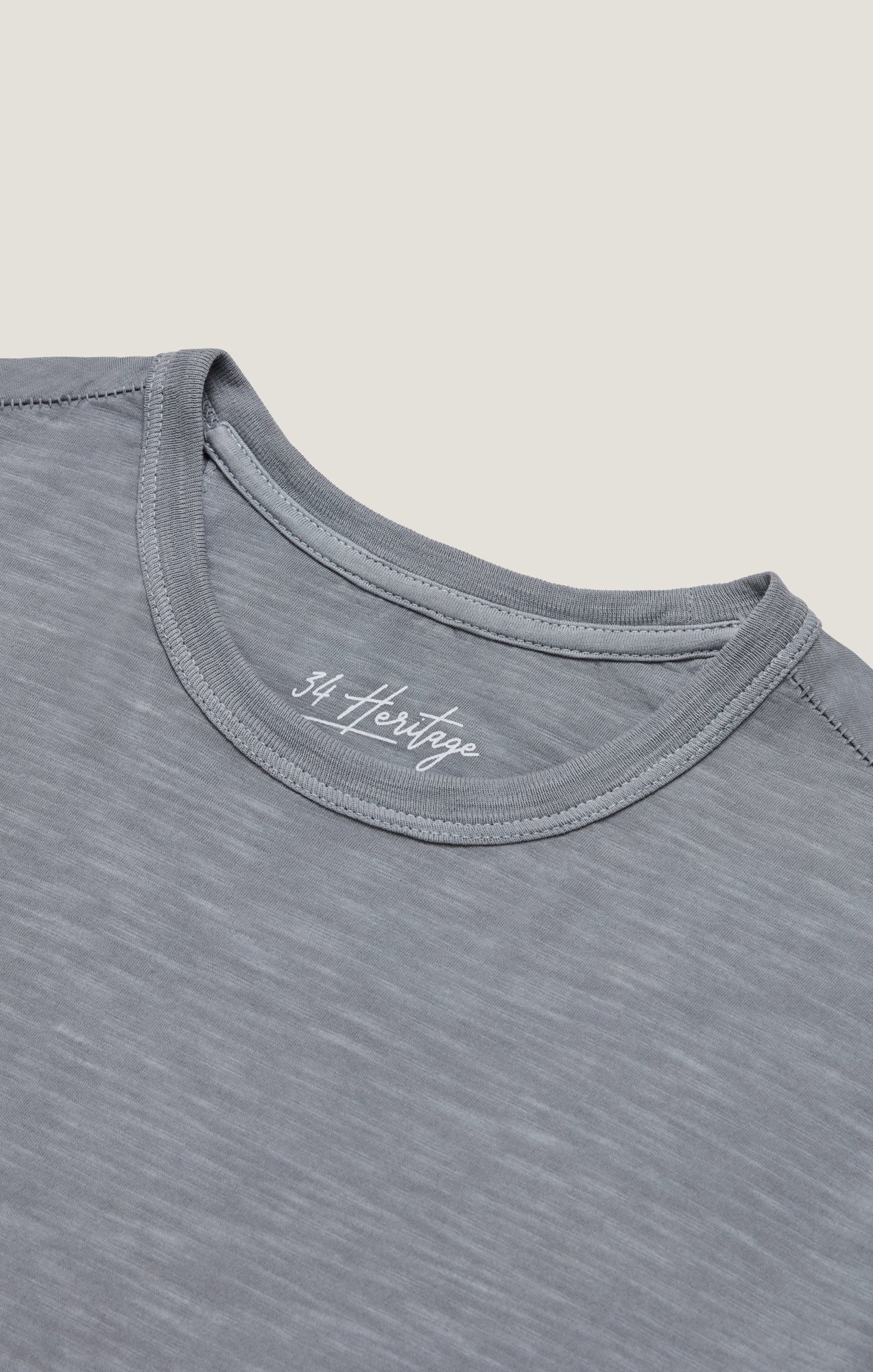 Slub Crew Neck T-Shirt in Monument Grey - Image 9