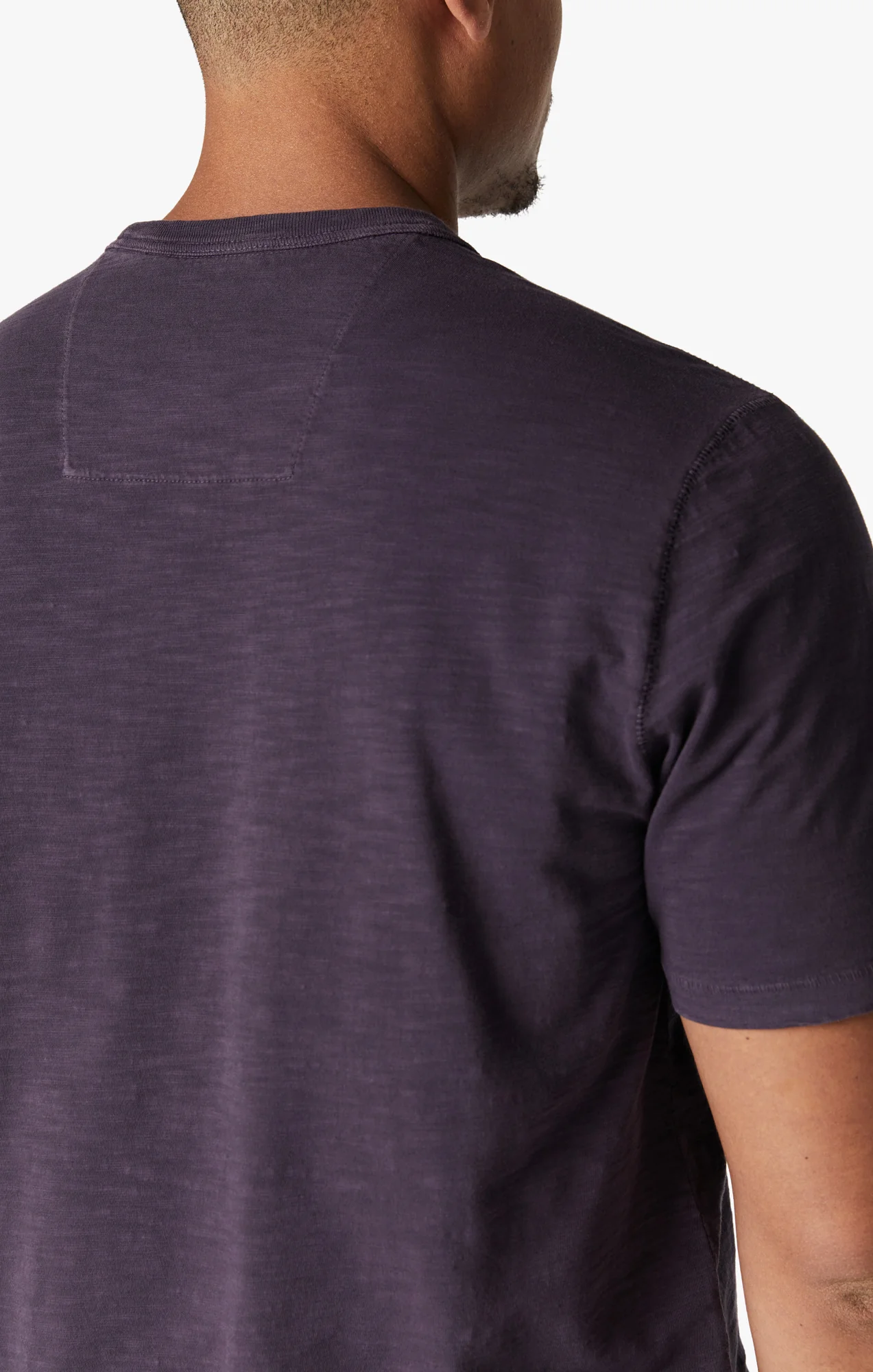 Slub Crew Neck T-Shirt In Sweet Grape - Image 6