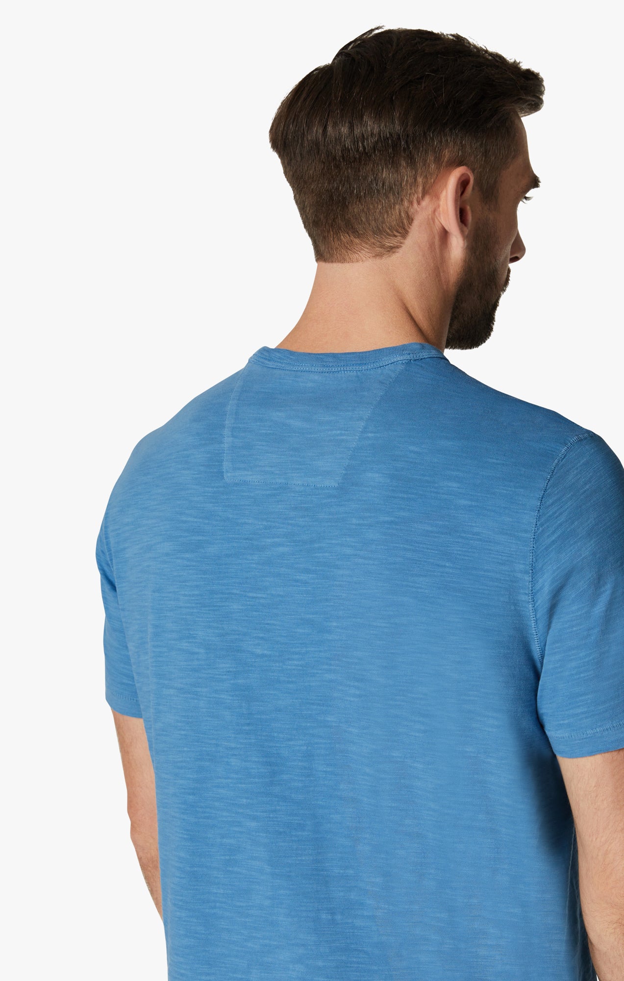 Slub Crew Neck T-Shirt in Vallarta Blue - Image 5