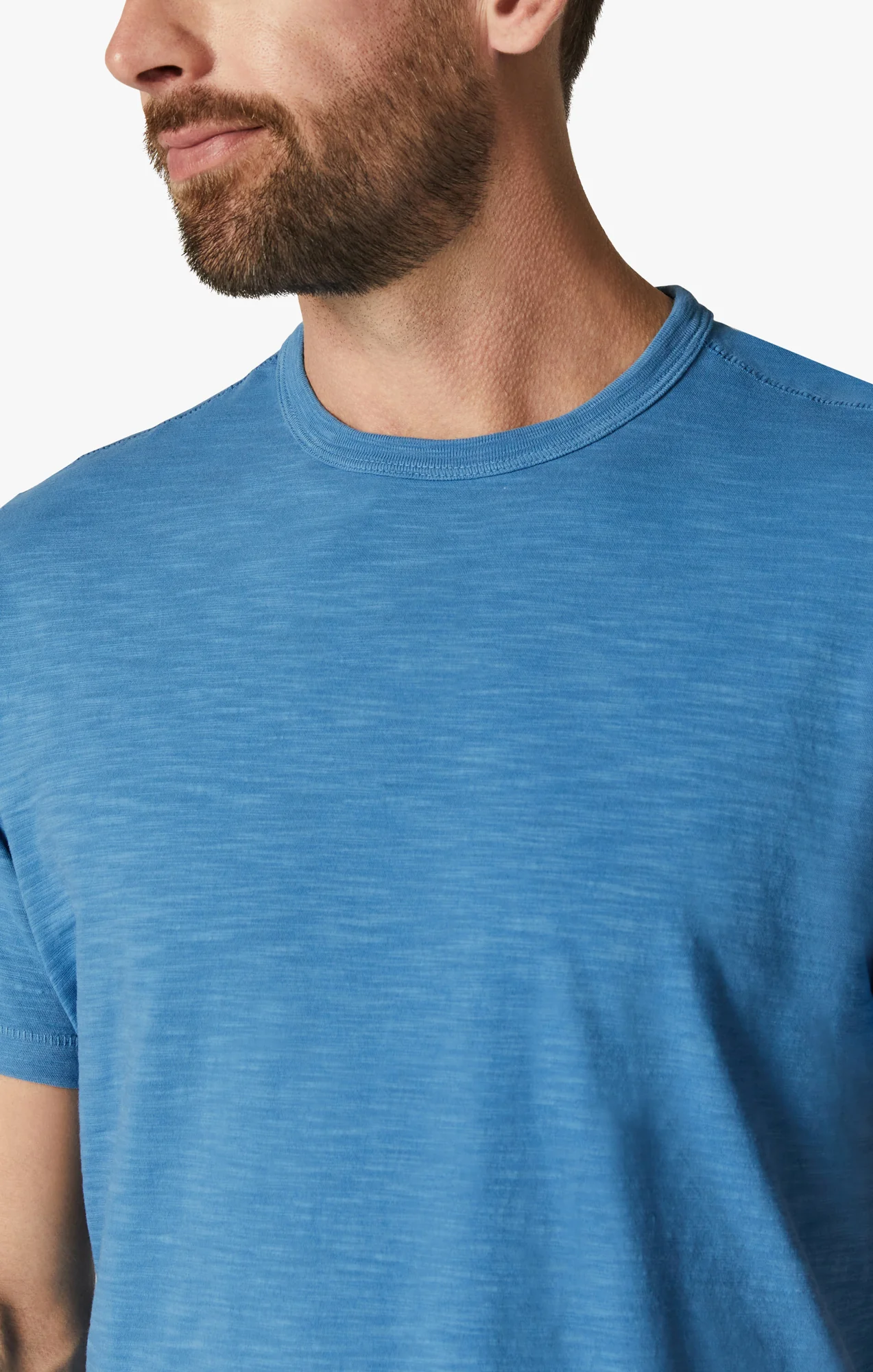 Slub Crew Neck T-Shirt in Vallarta Blue - Image 6