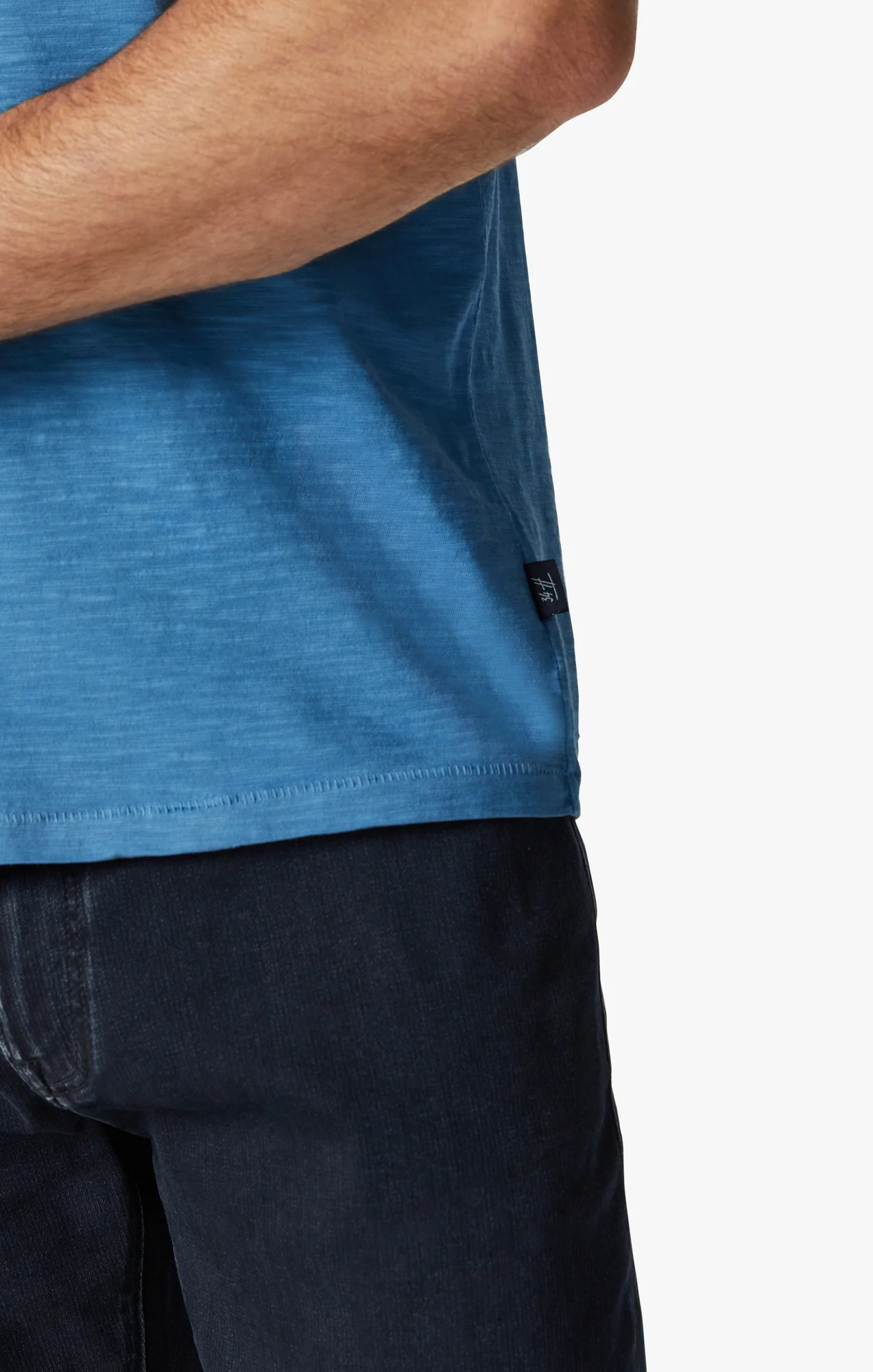 Slub Crew Neck T-Shirt in Vallarta Blue - Image 7