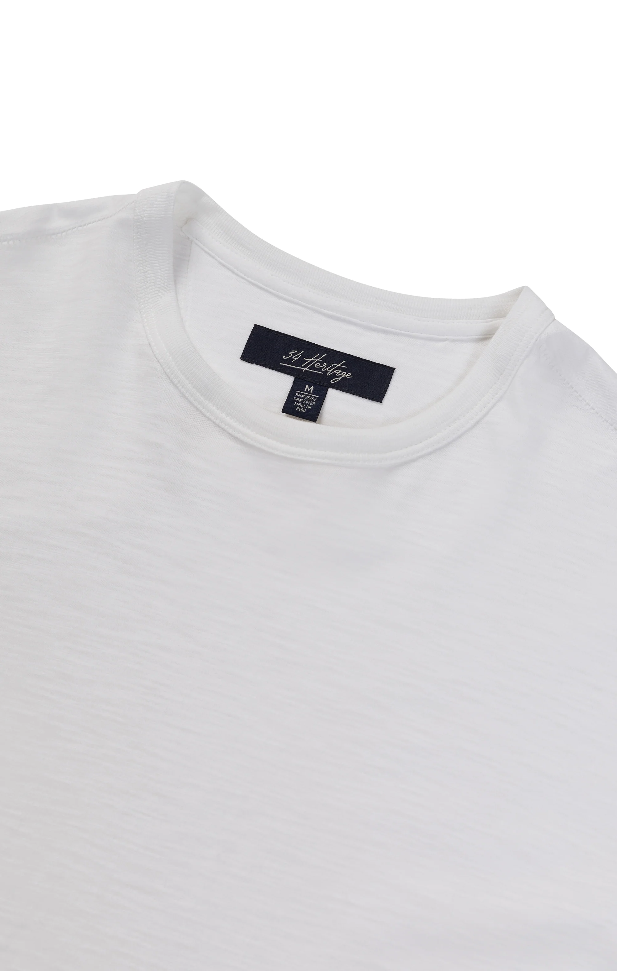Slub Crew Neck T-Shirt in White - Image 9