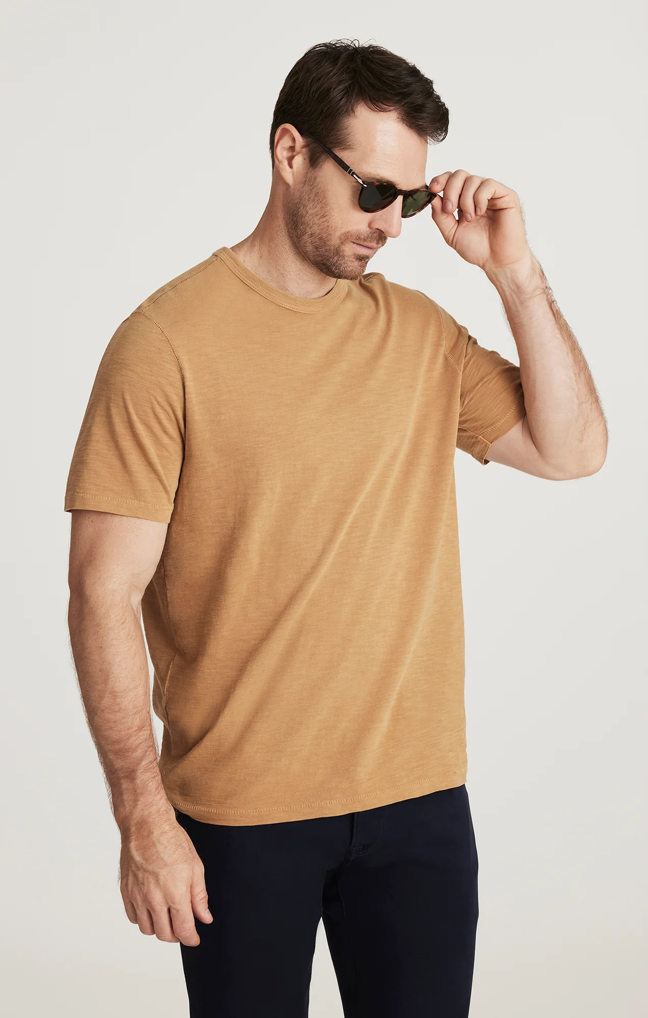 Slub Crew Neck T-Shirt in Wood Thrush - Image 2