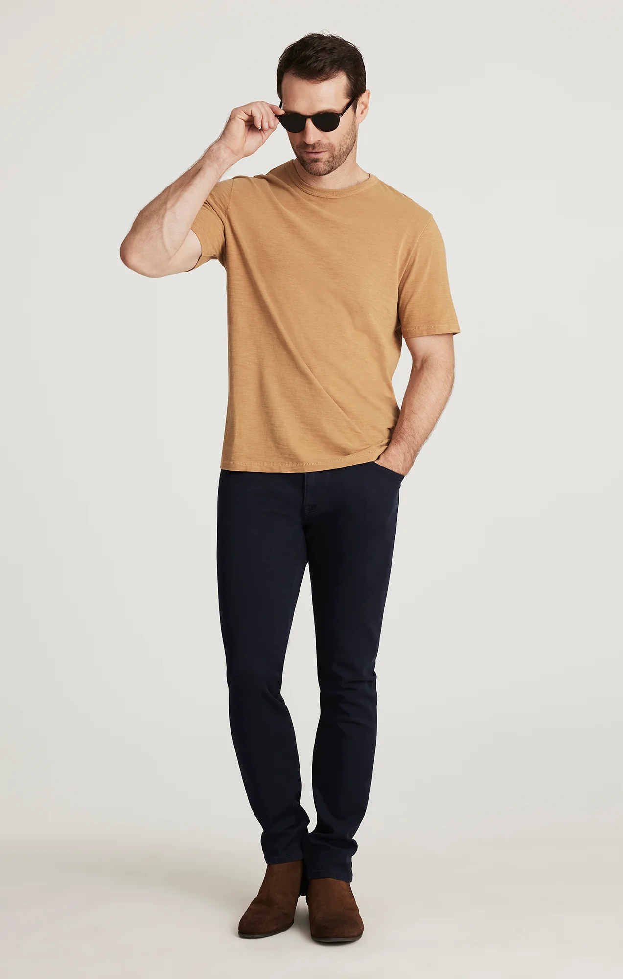 Slub Crew Neck T-Shirt in Wood Thrush - Image 3