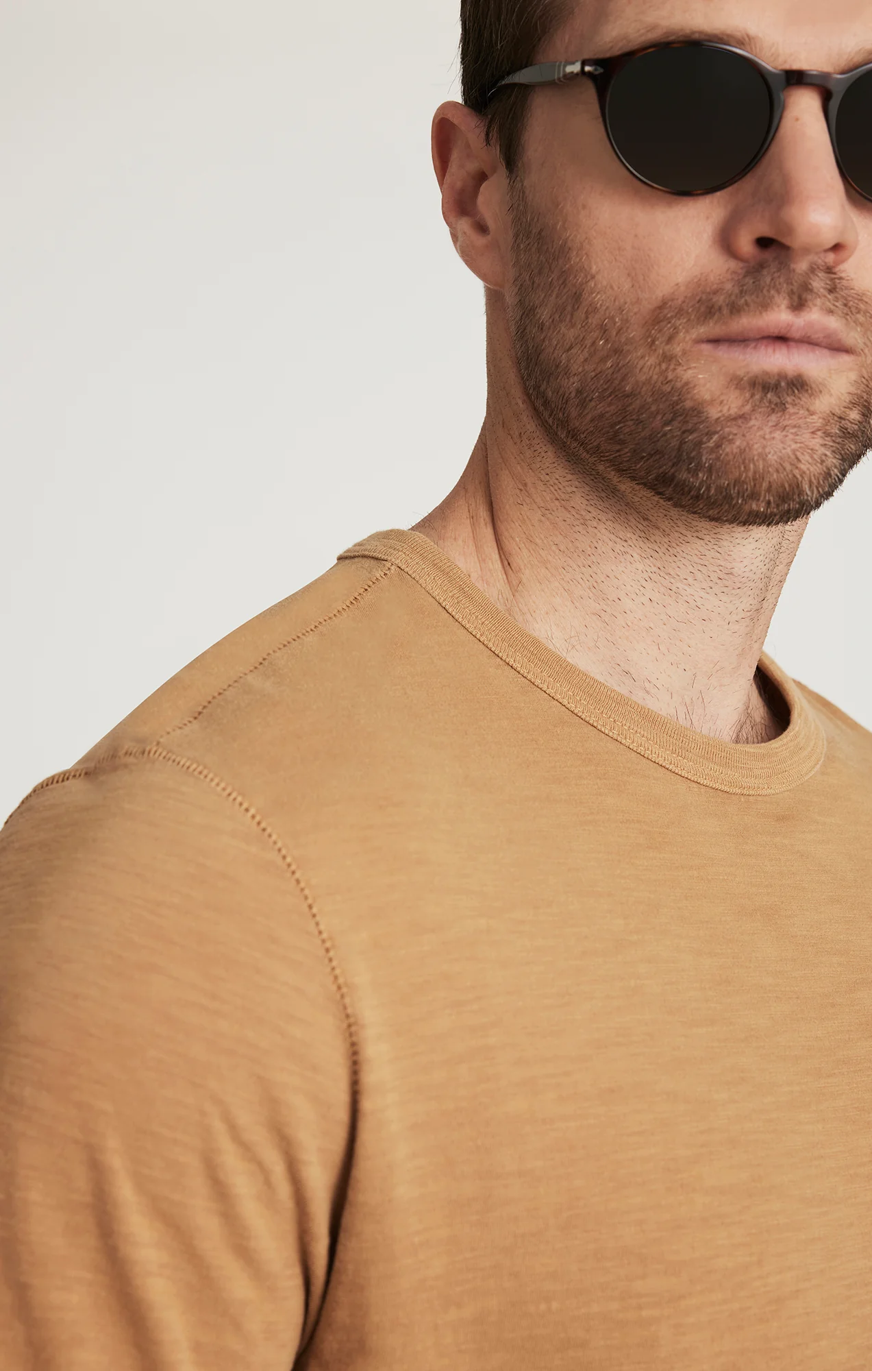 Slub Crew Neck T-Shirt in Wood Thrush - Image 4