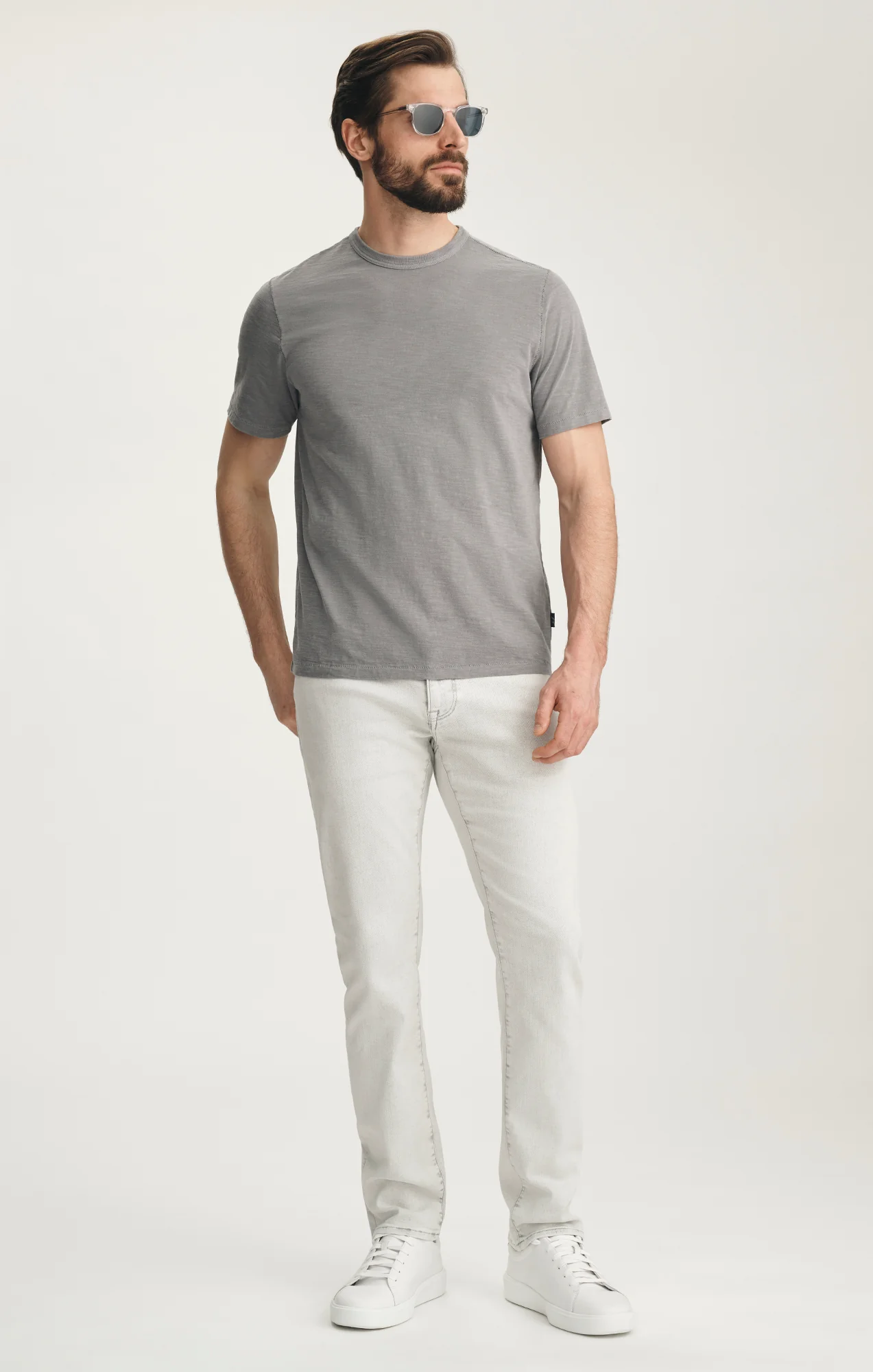 Slub Crew Neck T-shirt In Chiseled Stone - Image 4