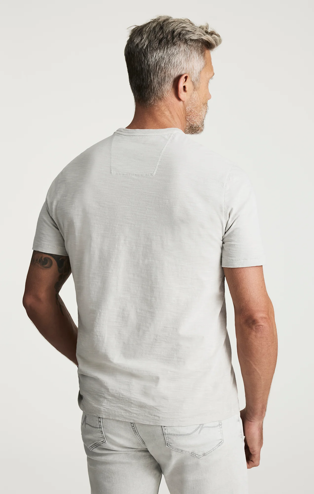 Slub Crew Neck T-shirt In Glacier Grey - Image 3