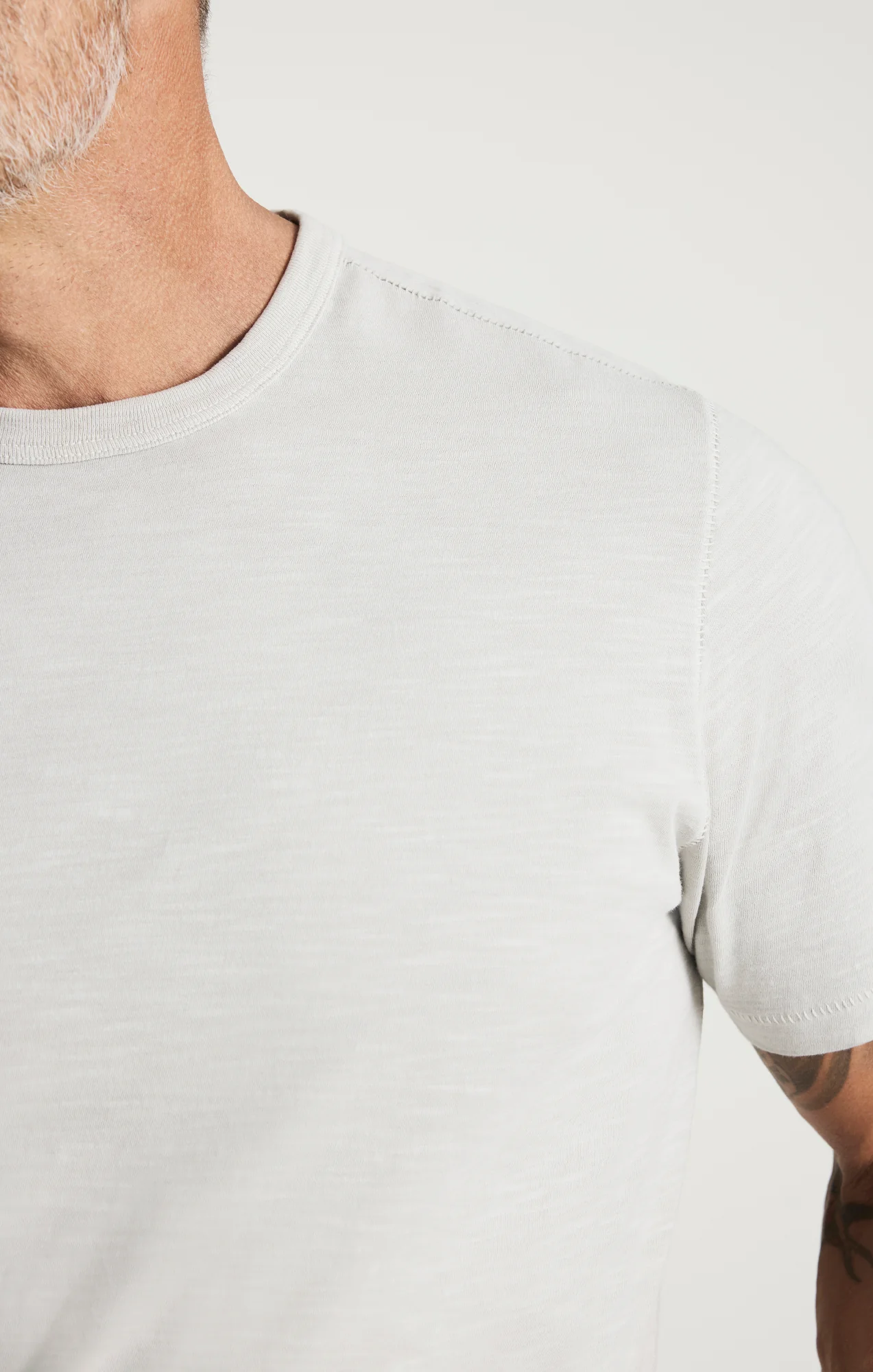 Slub Crew Neck T-shirt In Glacier Grey - Image 4