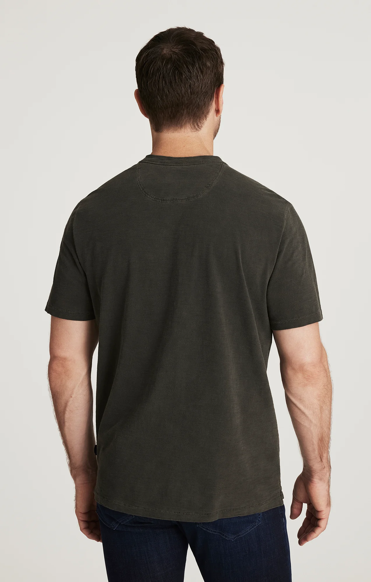 Slub Henley T-Shirt in Peat - Image 4