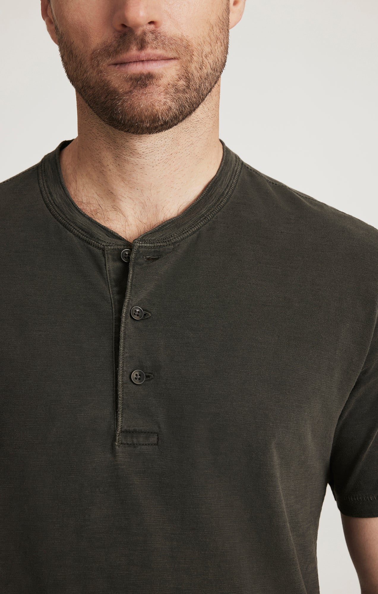 Slub Henley T-Shirt in Peat - Image 5