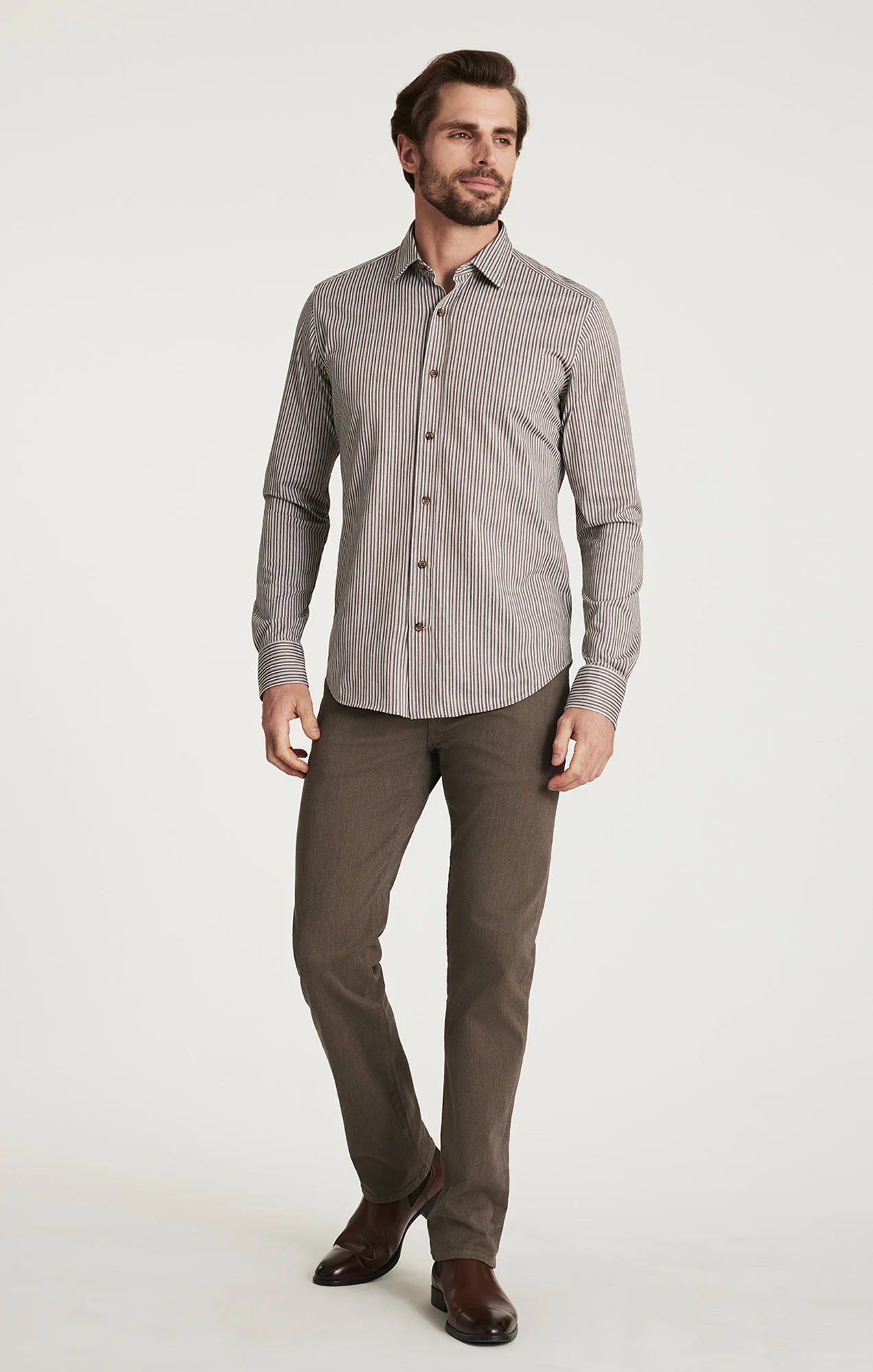 Striped Shirt in Brown - Image 4