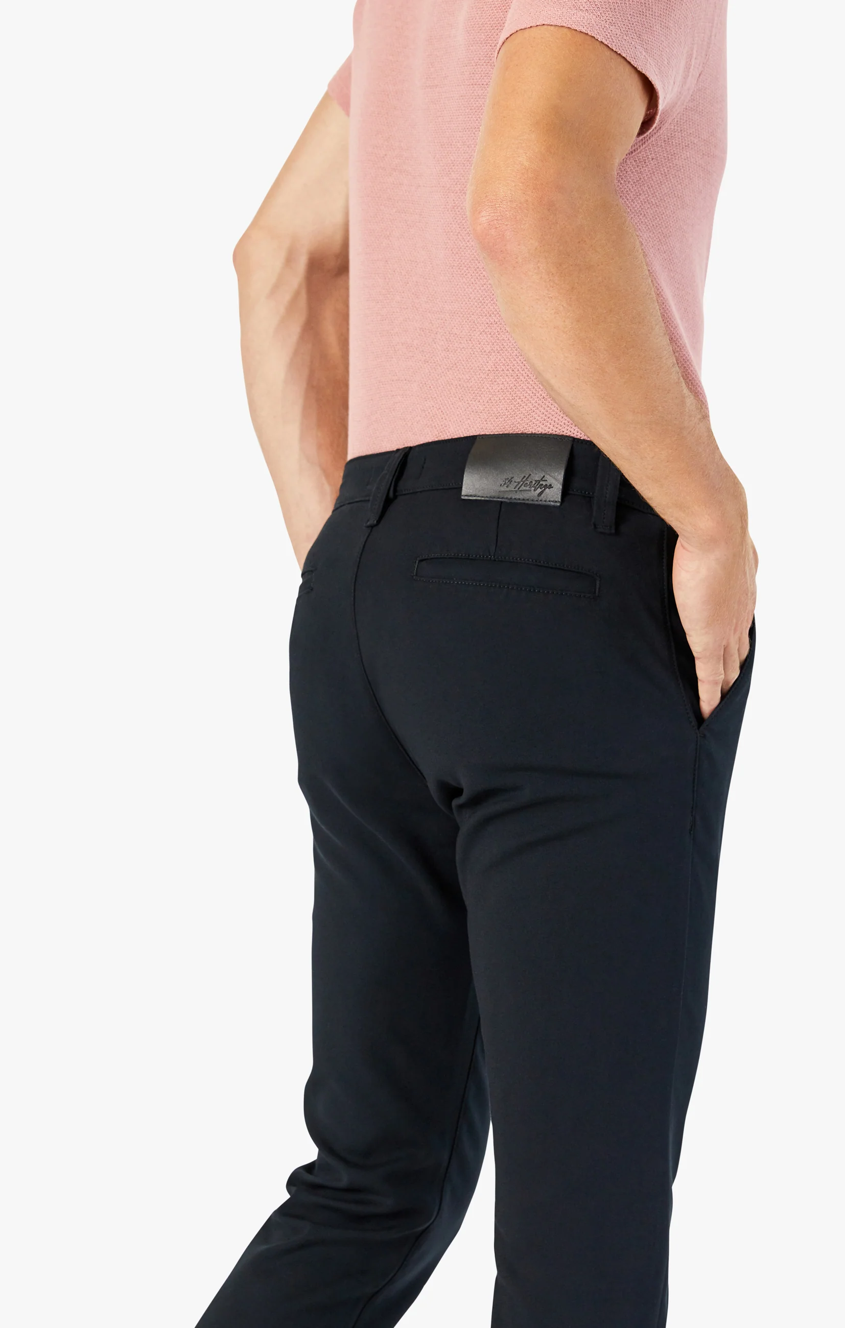 Verona Straight Leg Chino Pants In Black High Flyer - Image 5