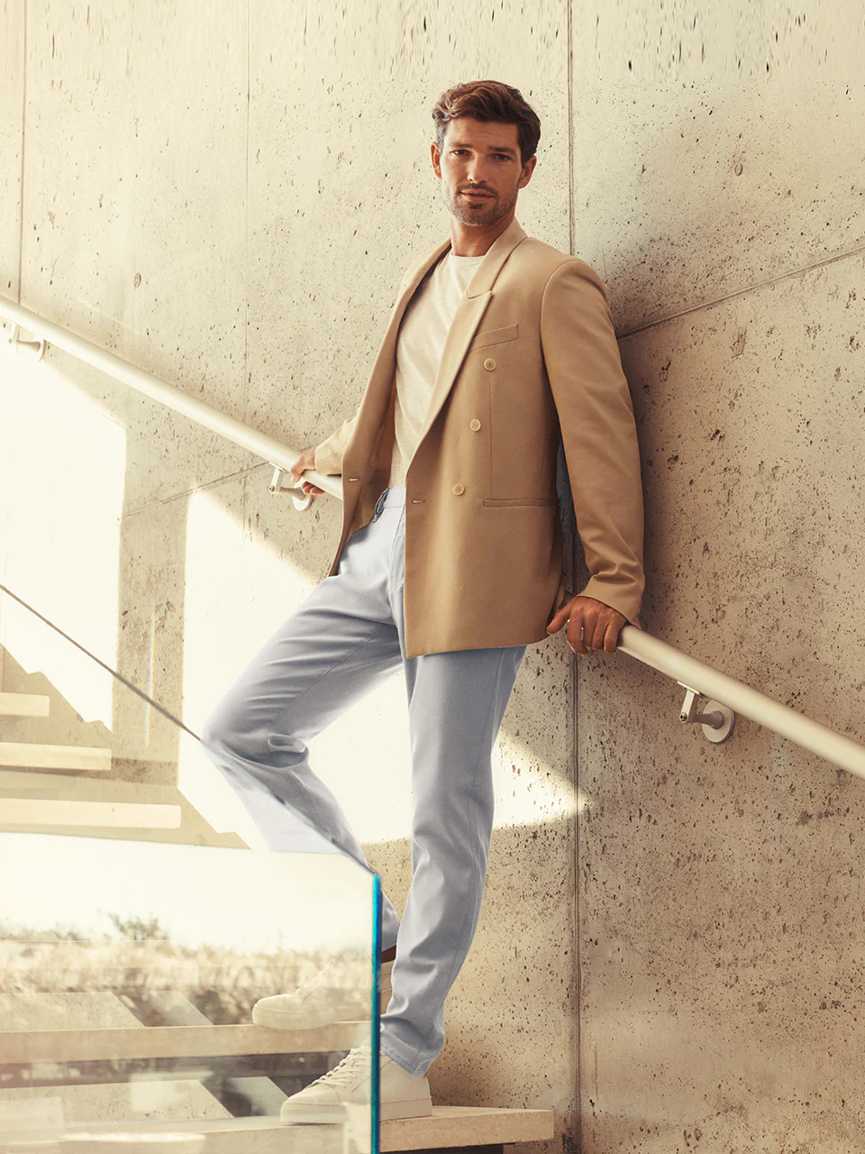 Verona Straight Leg Chino Pants In Grey High Flyer - Image 11