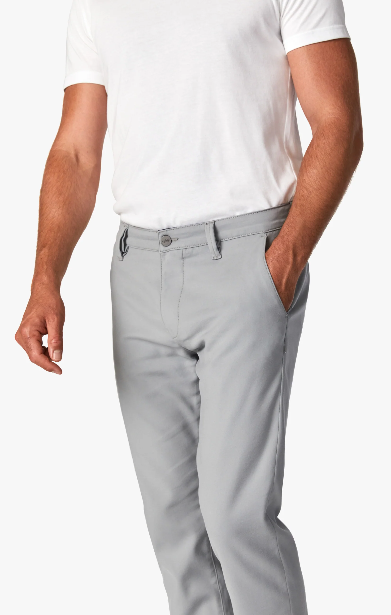 Verona Straight Leg Chino Pants In Grey High Flyer - Image 4
