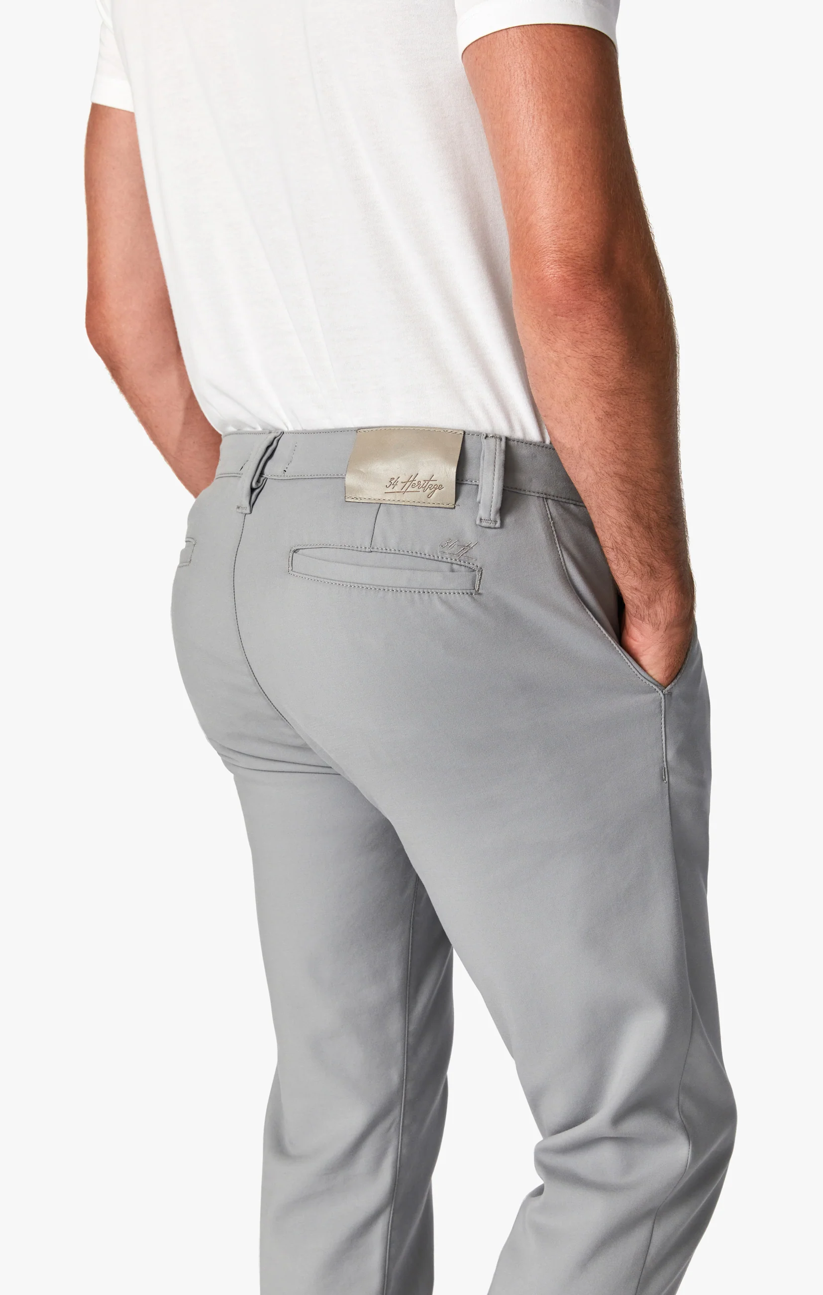 Verona Straight Leg Chino Pants In Grey High Flyer - Image 5