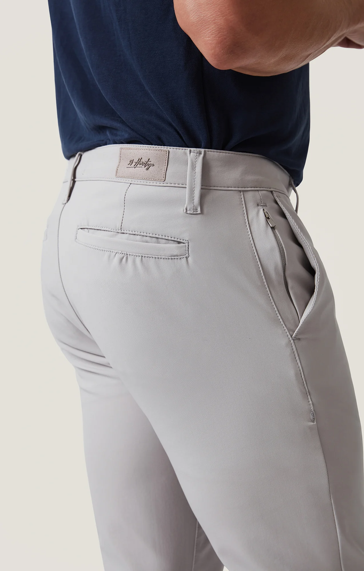 Verona Straight Leg Chino Pants In Grey Commuter Luxe - Image 5