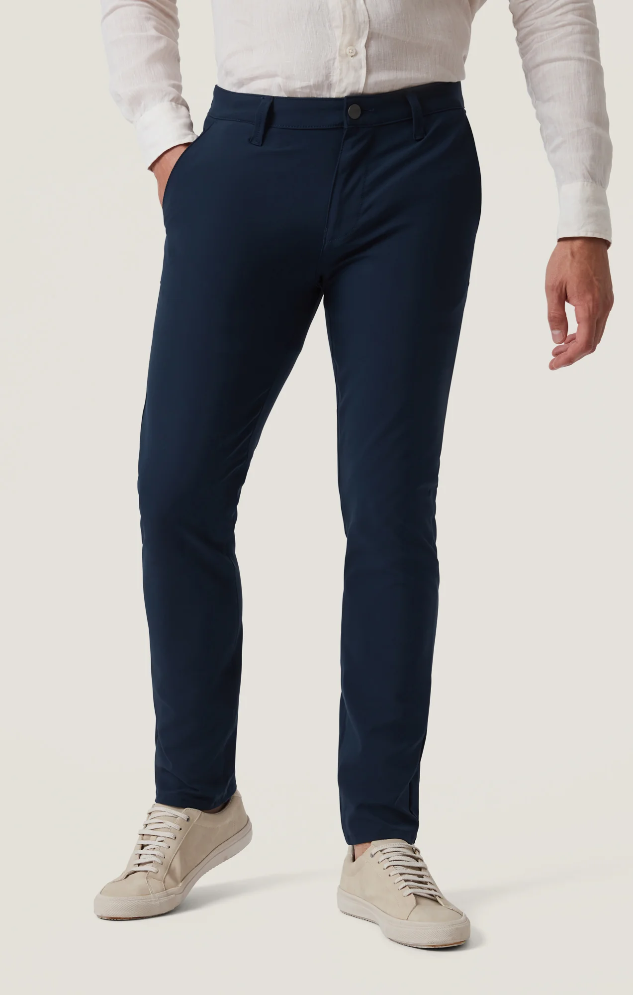 Verona Straight Leg Chino Pants In Navy Commuter Luxe - Image 2